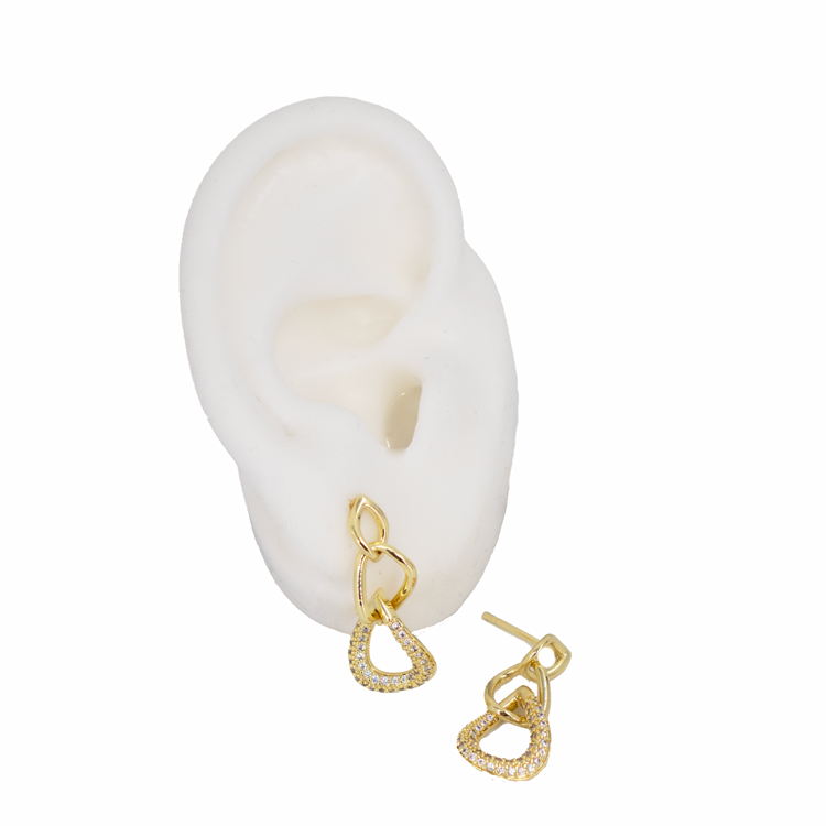 TOPO ESLABONES CON CIRCONES BAÑO EN RODIO