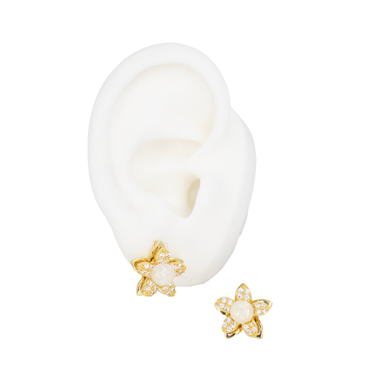 TOPO FLOR PERLA 5 PETALOS GIRATORIO BAÑO EN RODIO