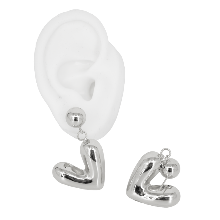 TOPO ESFERA CORAZÓN CHUNKY BAÑO EN RODIO