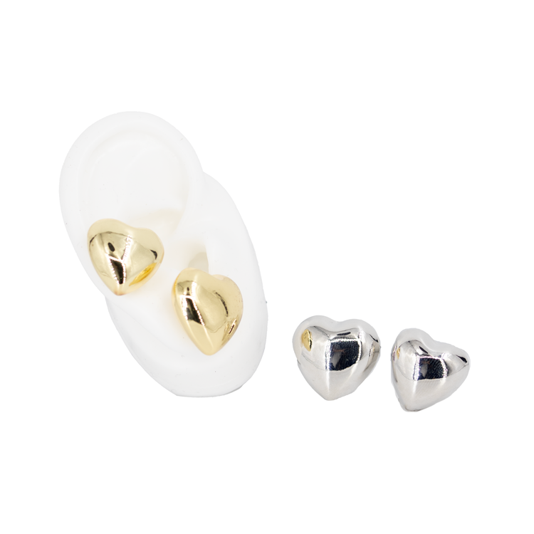 TOPO CORAZON INFLADO DORADO BAÑO EN RODIO