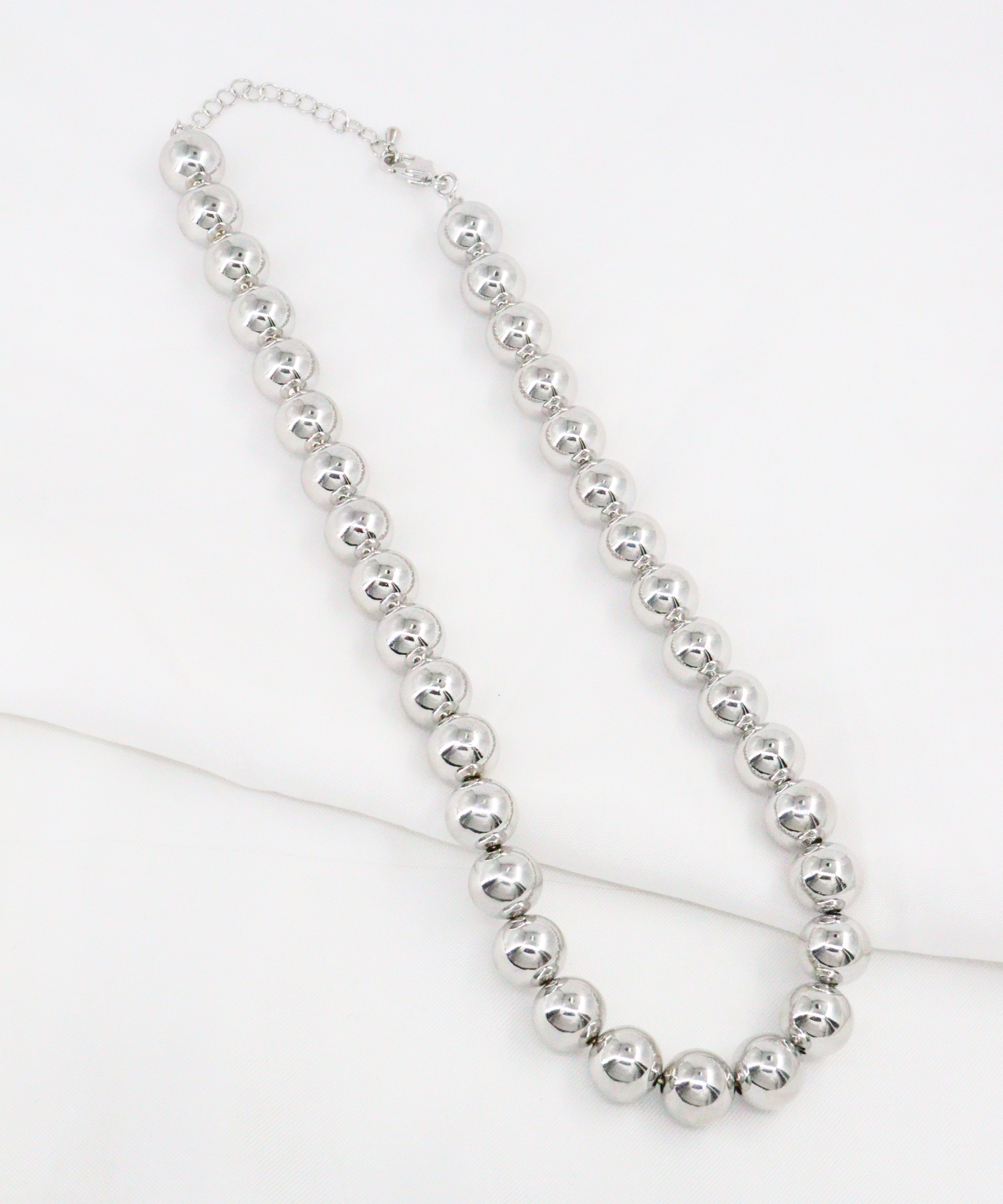 CADENA BALIN PLATEADA 12MM BAÑO EN RODIO