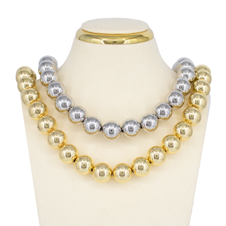 COLLAR BALIN 12 MM BAÑO DE RODIO