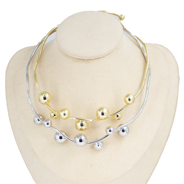 CADENA CHOCKER BOLAS BAÑO EN RODIO