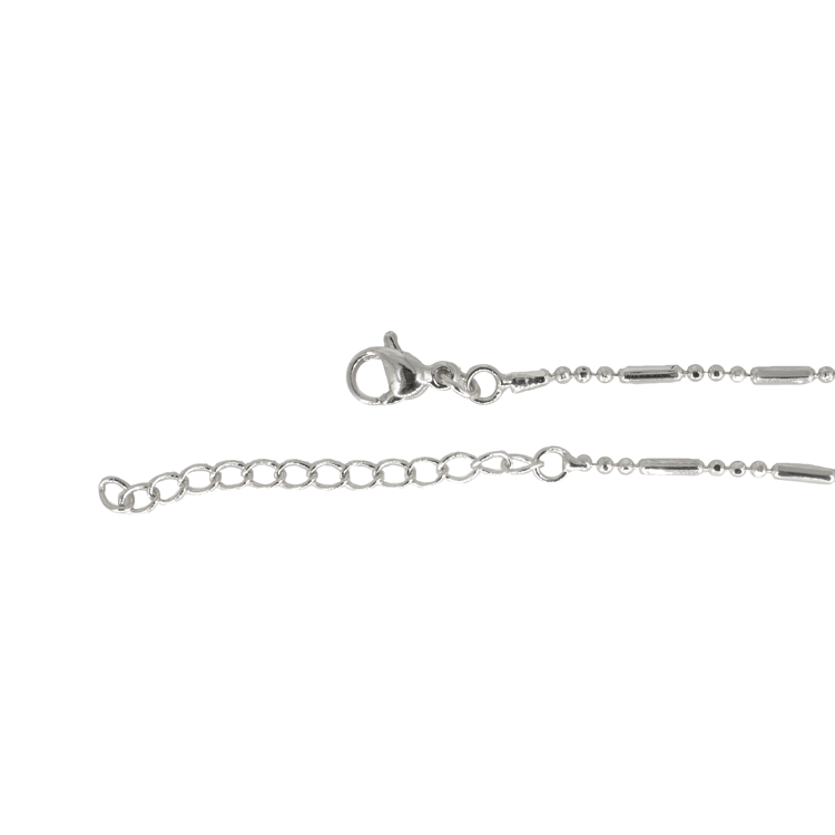 CADENA TRIPLE BALIN MINI RACTANGULO BAÑO EN RODIO