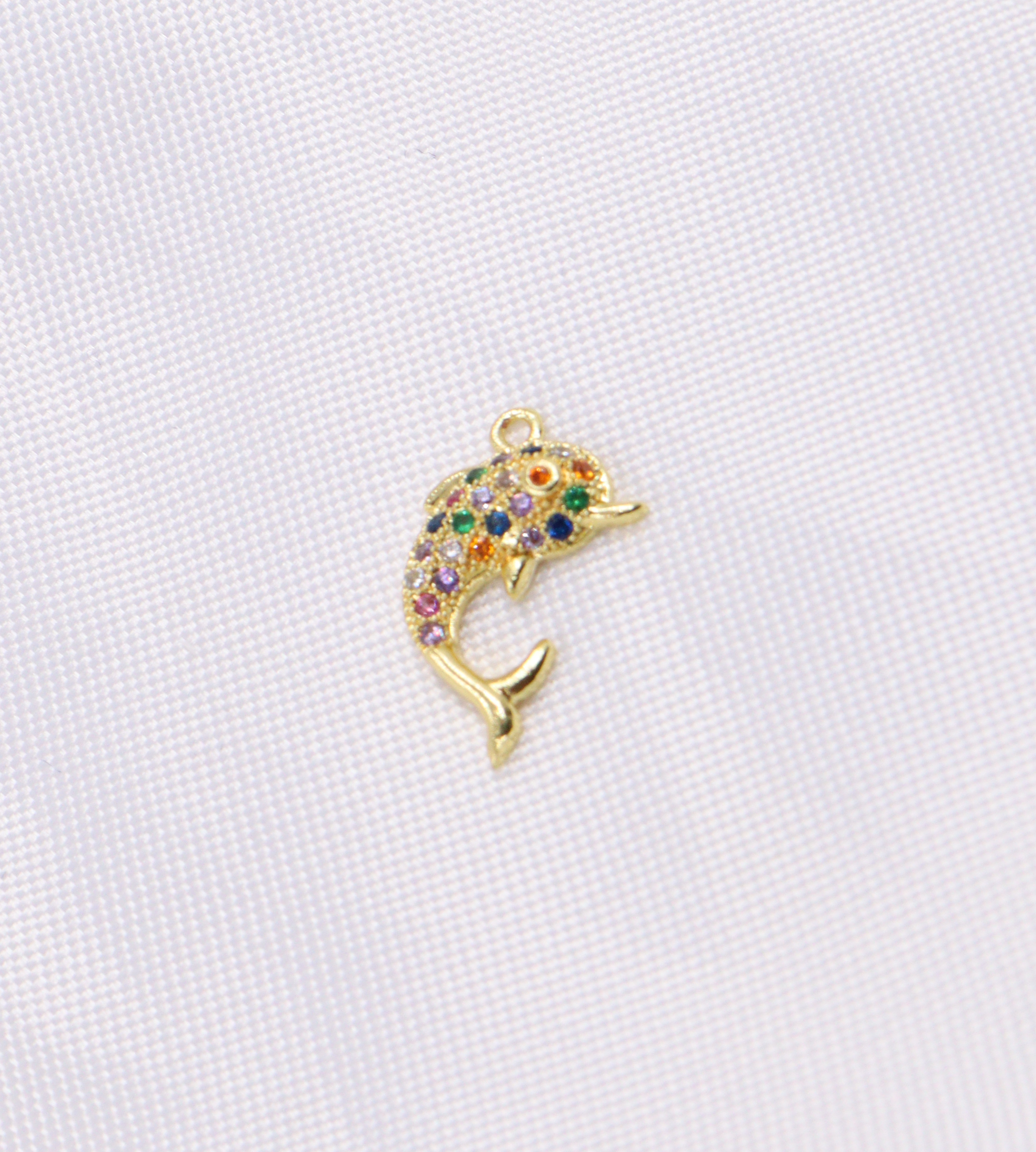 RD-668 DIJE EN RODIO DELFIN MULTICOLOR