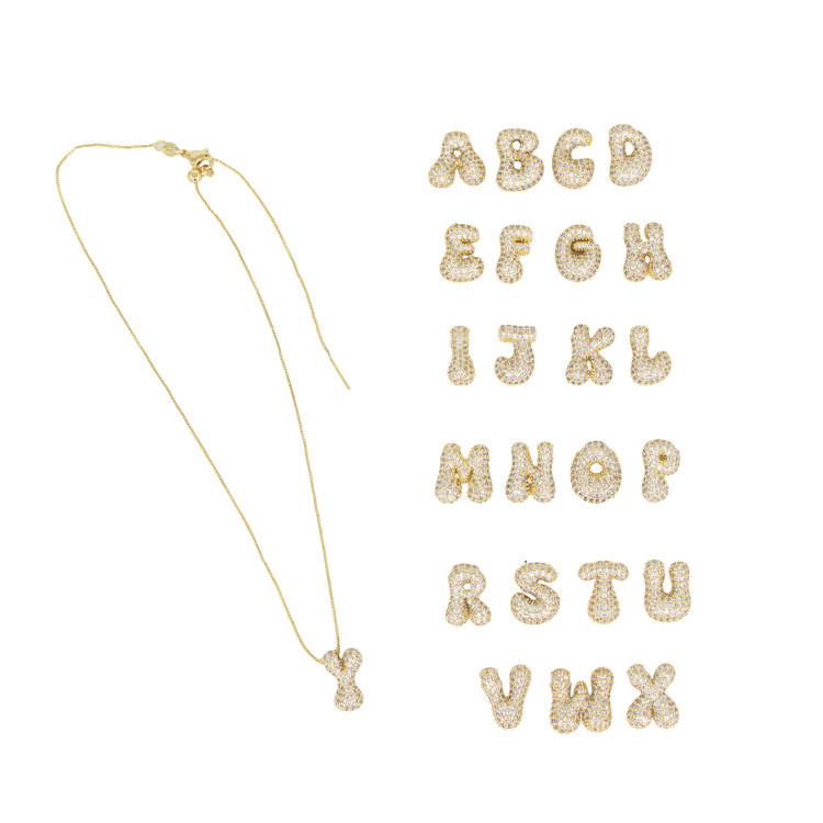 DIJE LETRA CIRCONADA GRAFITTI BAÑO EN RODIO