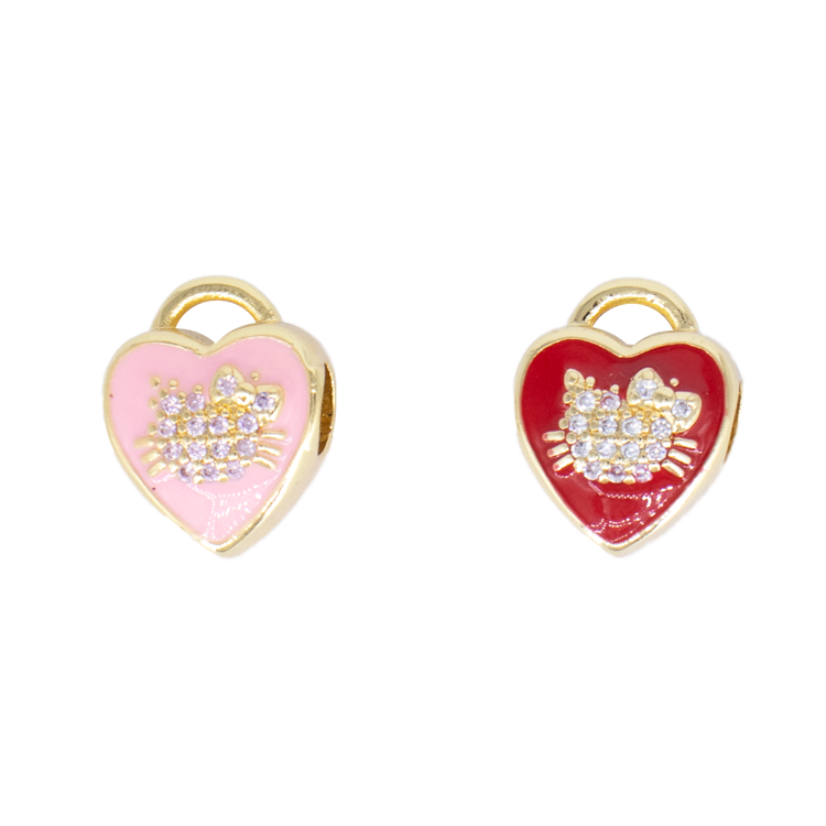 DIJE CHARM PANDORA CORAZONES BAÑO EN RODIO