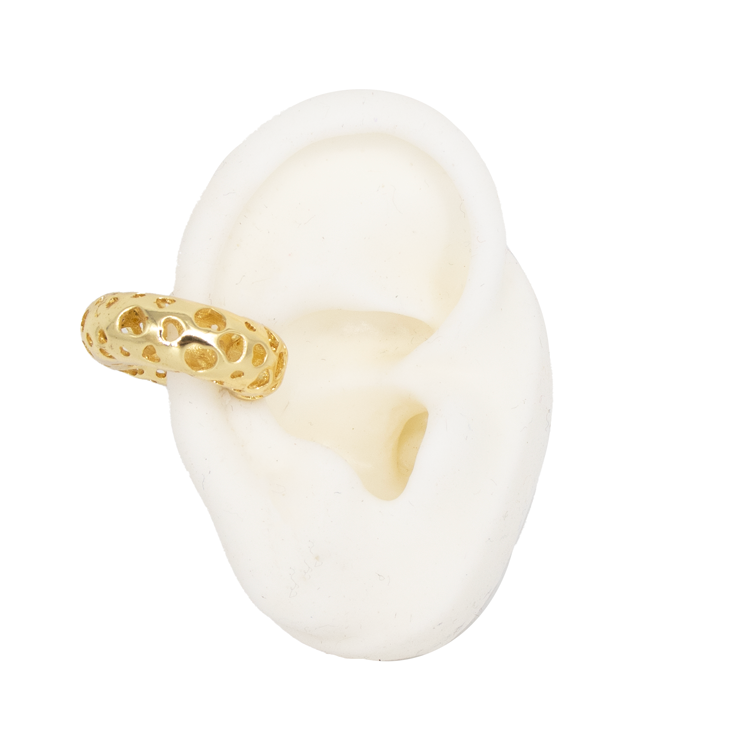 EARCUFF SILUETA CORAZÓN BAÑO EN RODIO