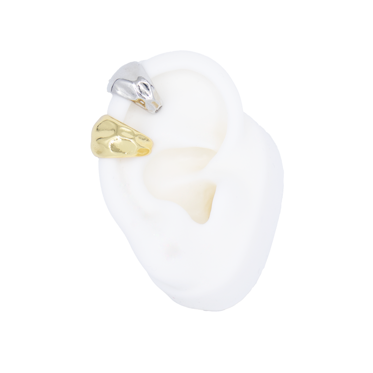 EARCUFF EN RODIO ESTILO MARTILLADO
