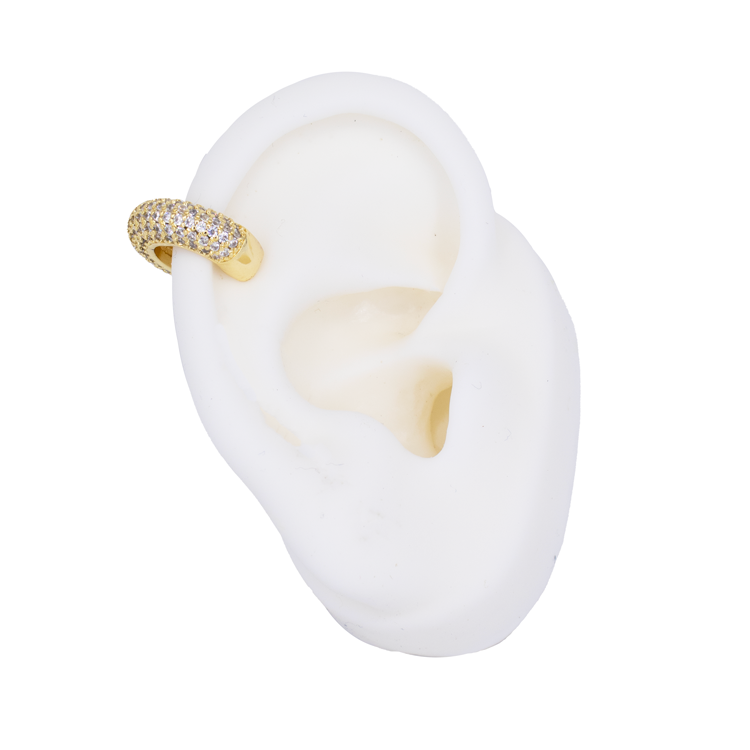 EARCUFF CIRCON BLANCO BAÑO EN RODIO
