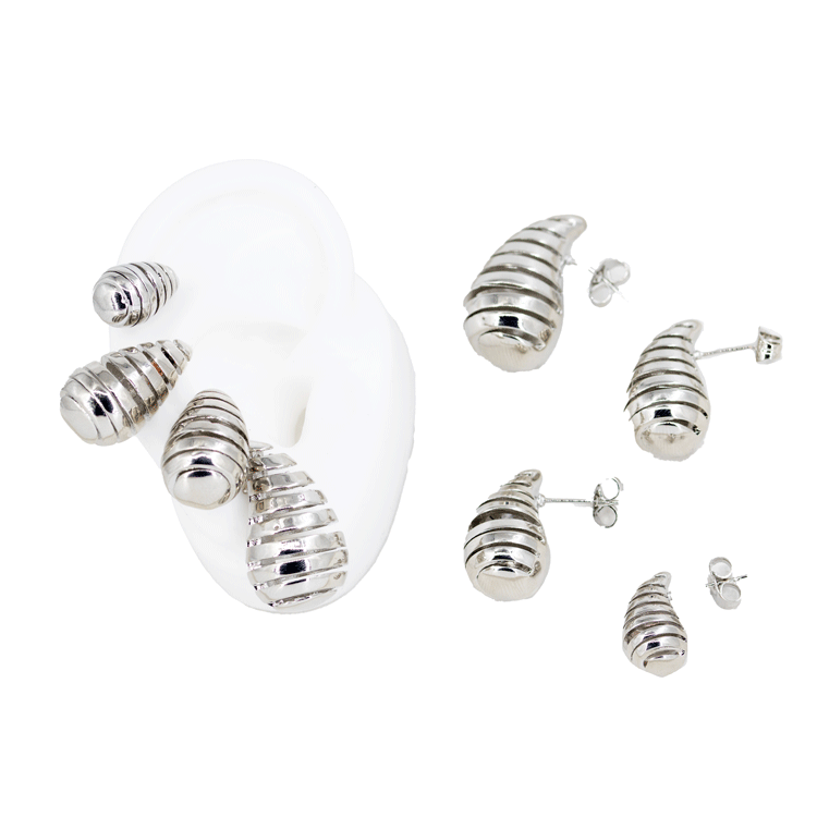 TOPO GOTA PLATEADA EN ESPIRAL BAÑO EN RODIO