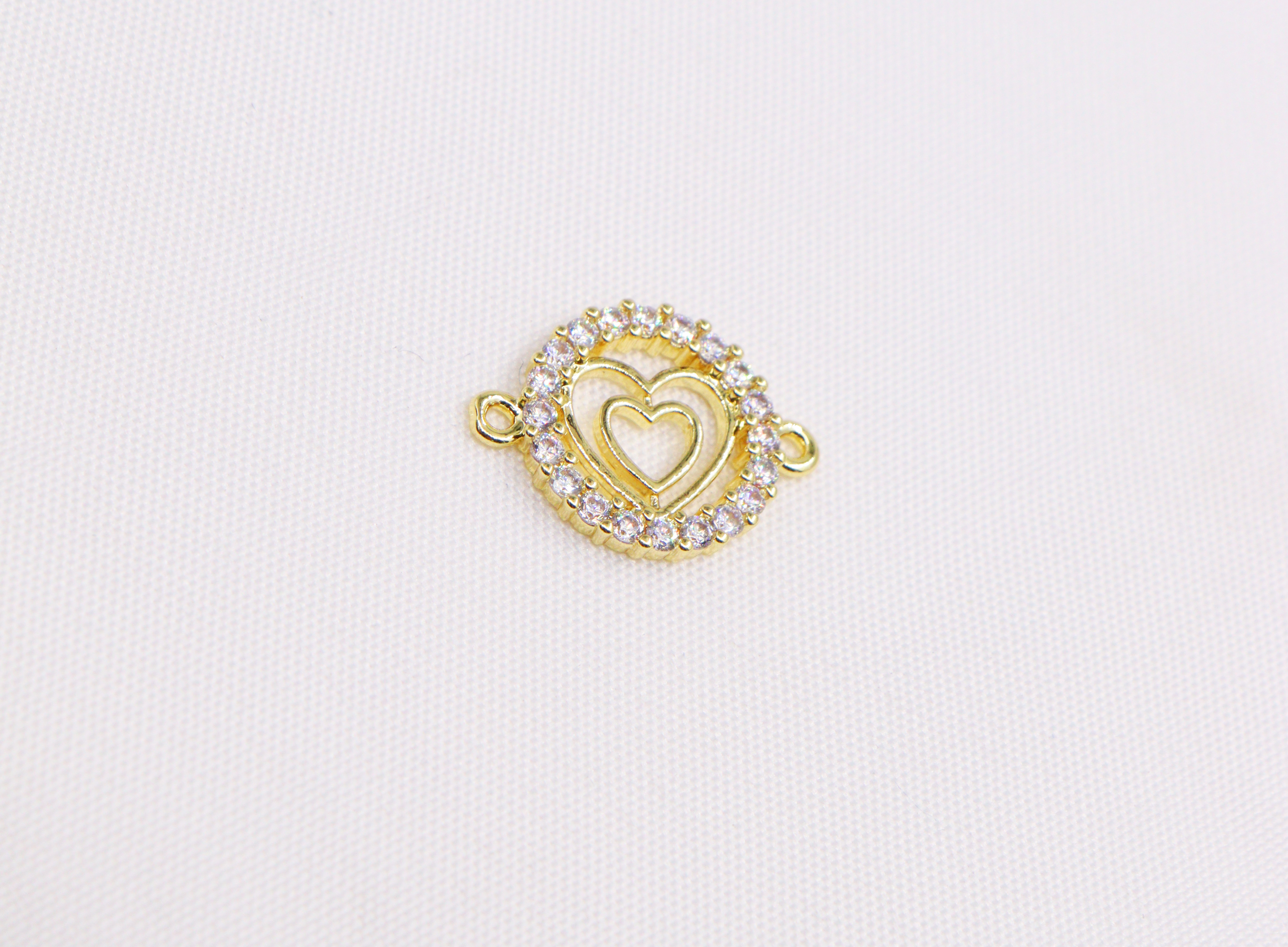 DIJES PARA PULSERAS CORAZONES BAÑO EN RODIO