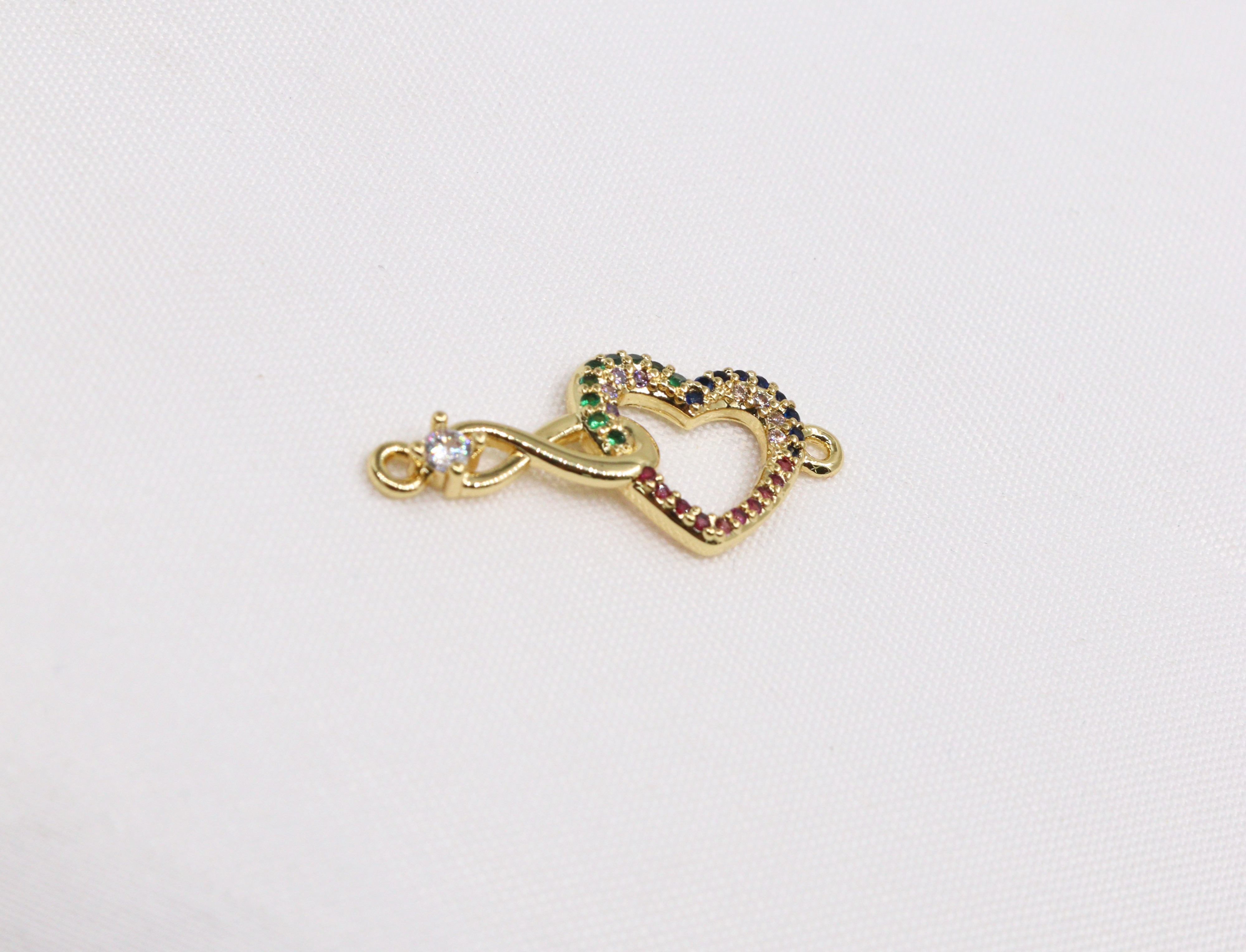 DIJES PARA PULSERAS CORAZONES BAÑO EN RODIO