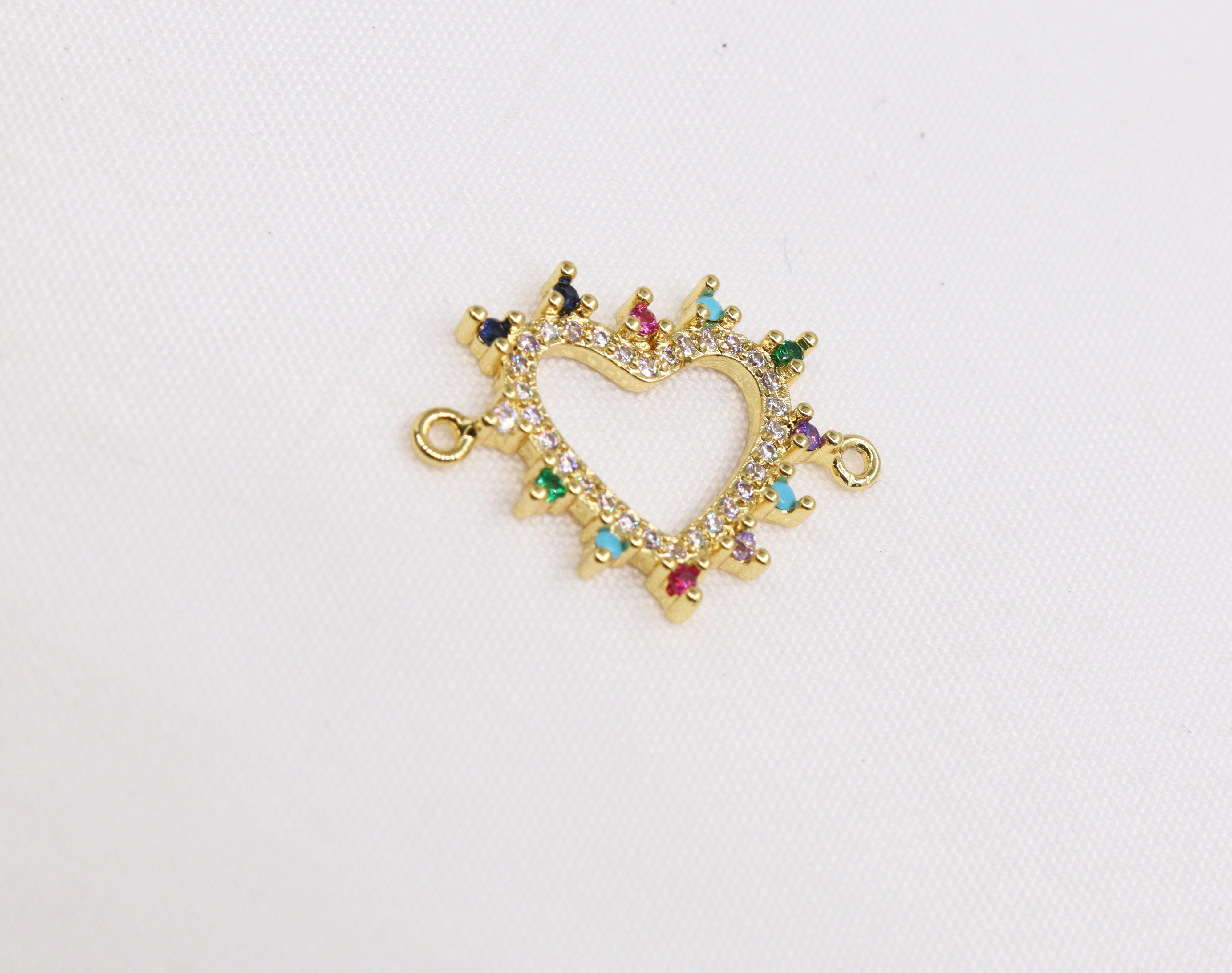 DIJES PARA PULSERAS CORAZONES BAÑO EN RODIO