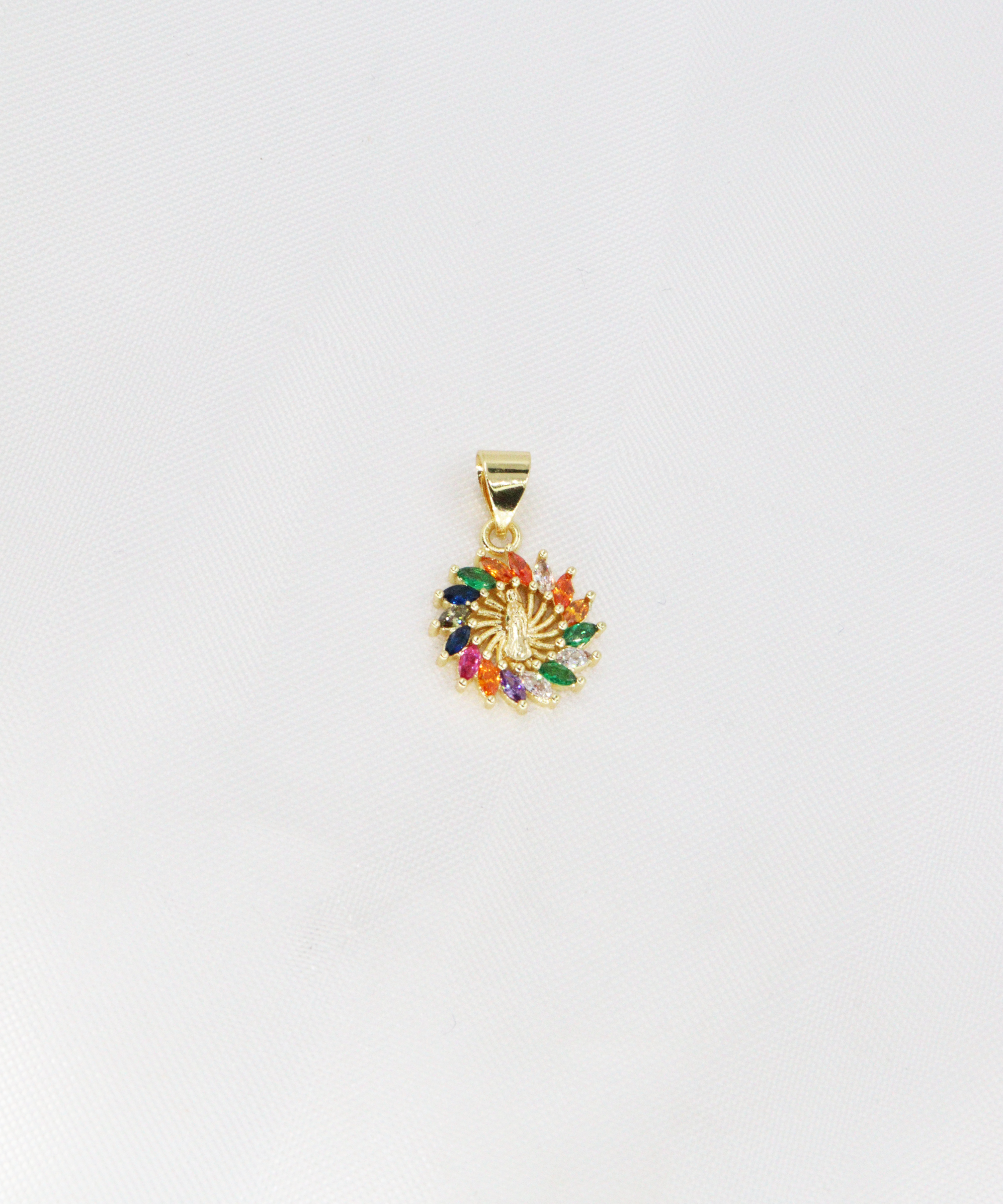 DIJE EN RODIO VIRGEN MULTICOLOR