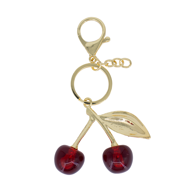 LLAVEROS CEREZAS BRILLANTES BAÑO EN RODIO