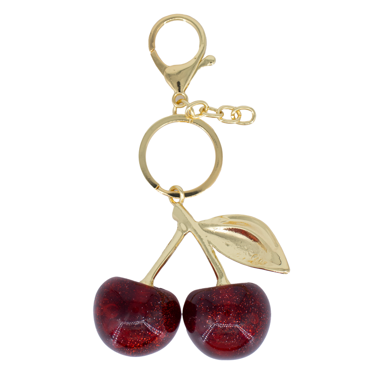 LLAVEROS CEREZAS BRILLANTES BAÑO EN RODIO