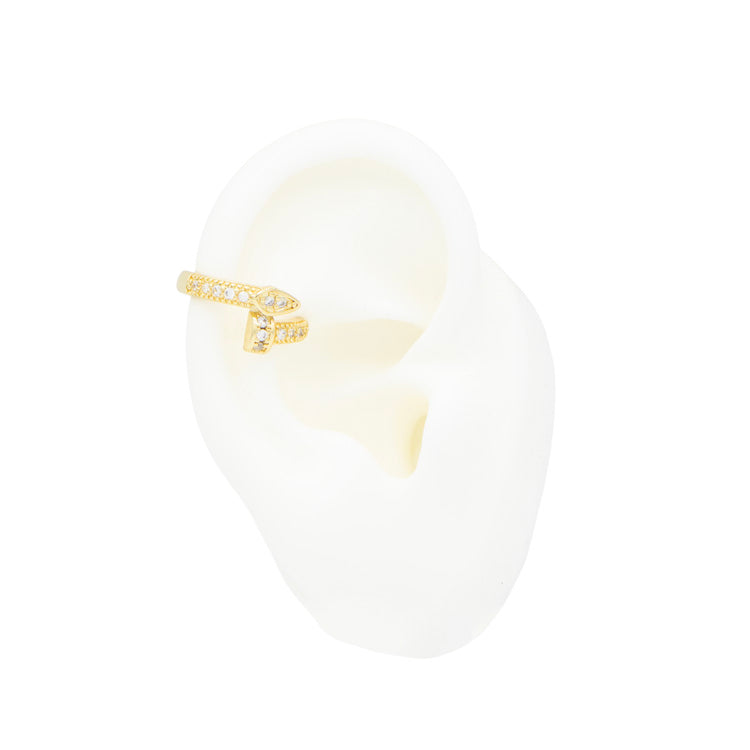 EARCUFF CLAVO CIRCON BLANCO BAÑO EN RODIO