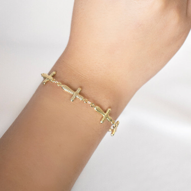 PULSERA RELIGIOSA BAÑO EN RODIO