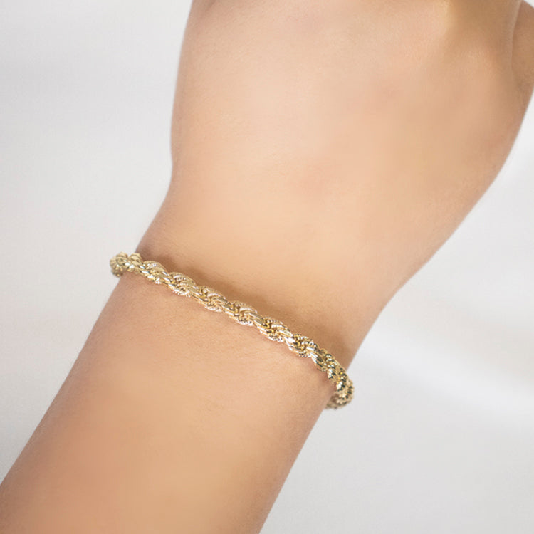 PULSERA LAZO DIAMANTADO 4.5MM BAÑO EN RODIO