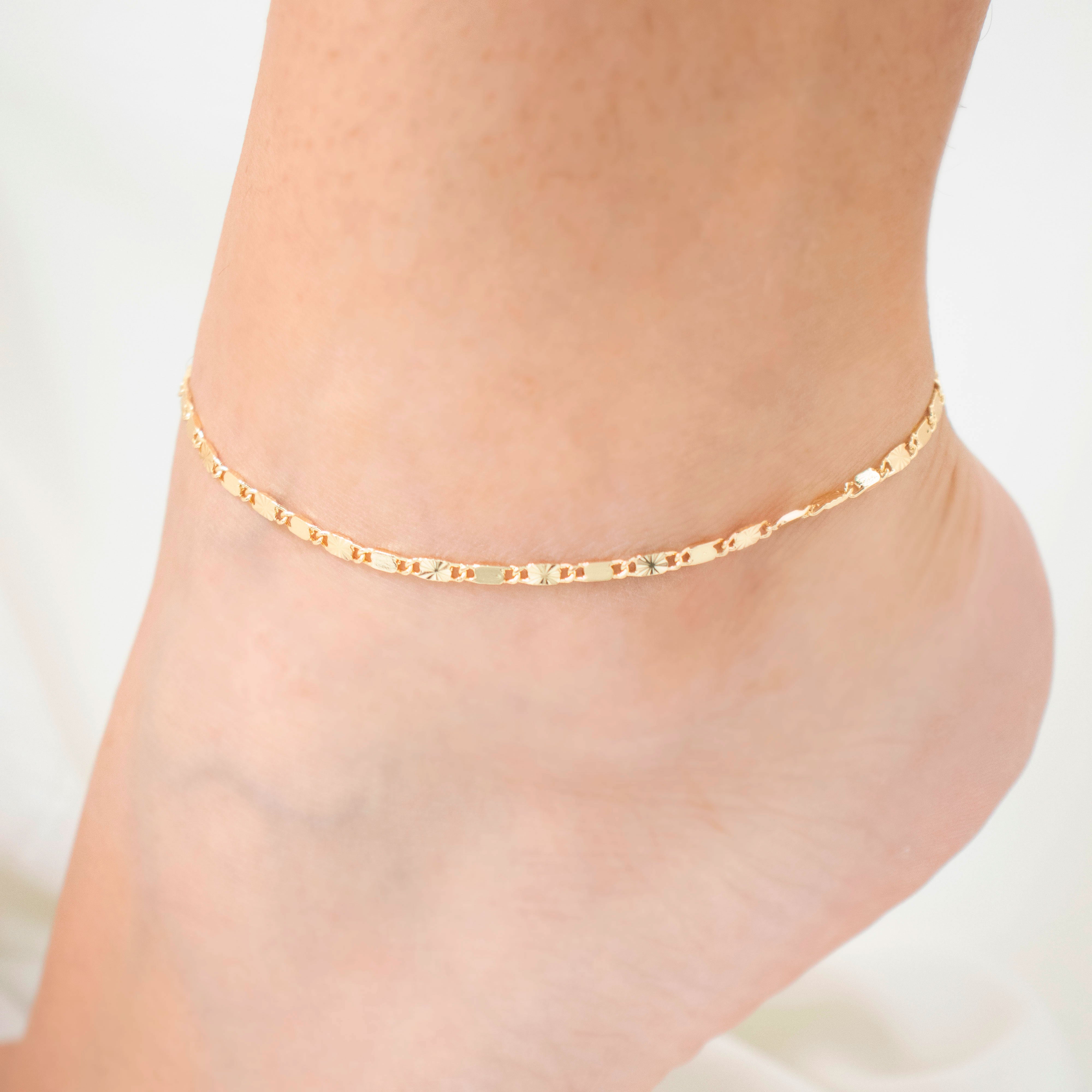 TOBILLERA DESTELLO CM BAÑO EN RODIO