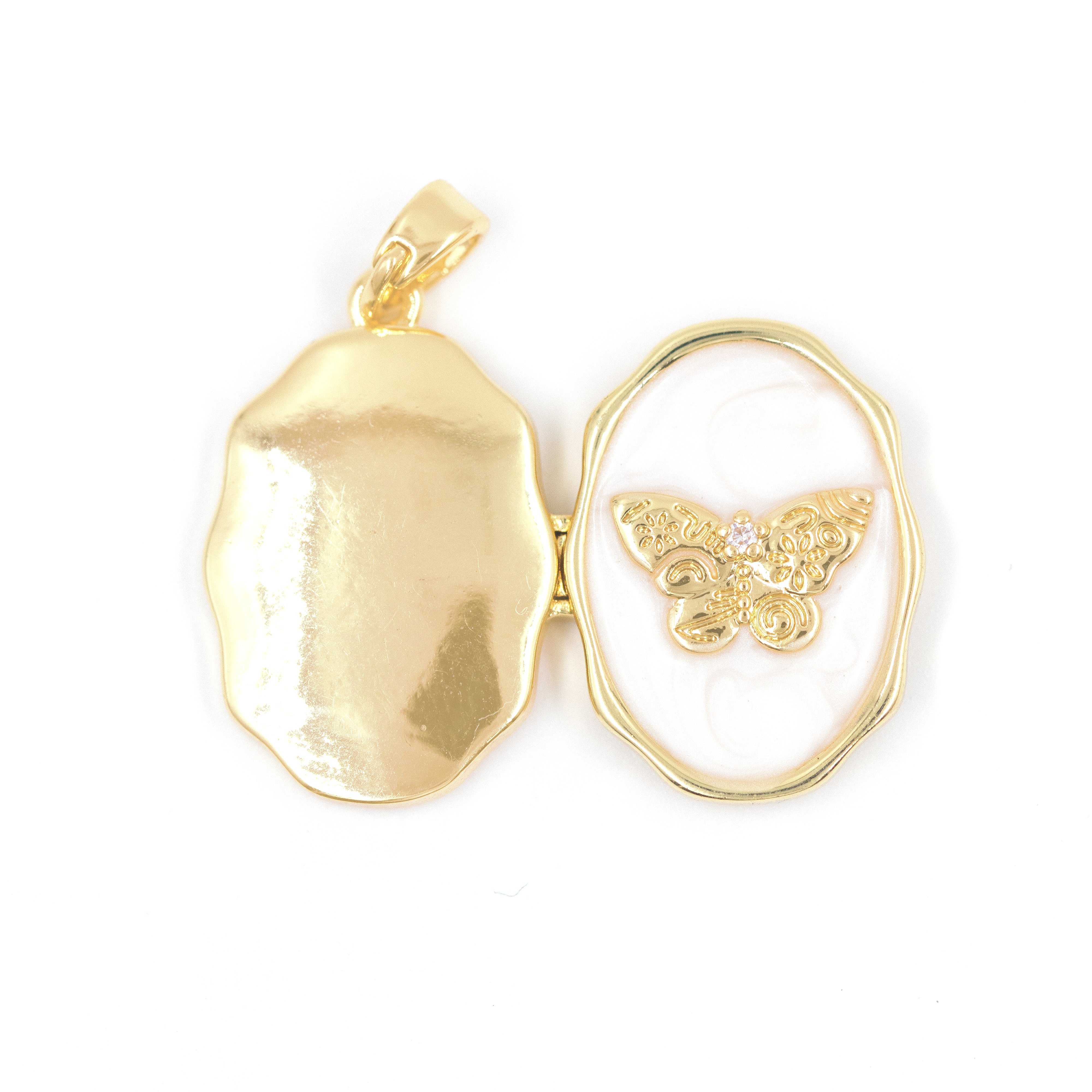 DIJE MARIPOSA ESPEJO BAÑO EN RODIO