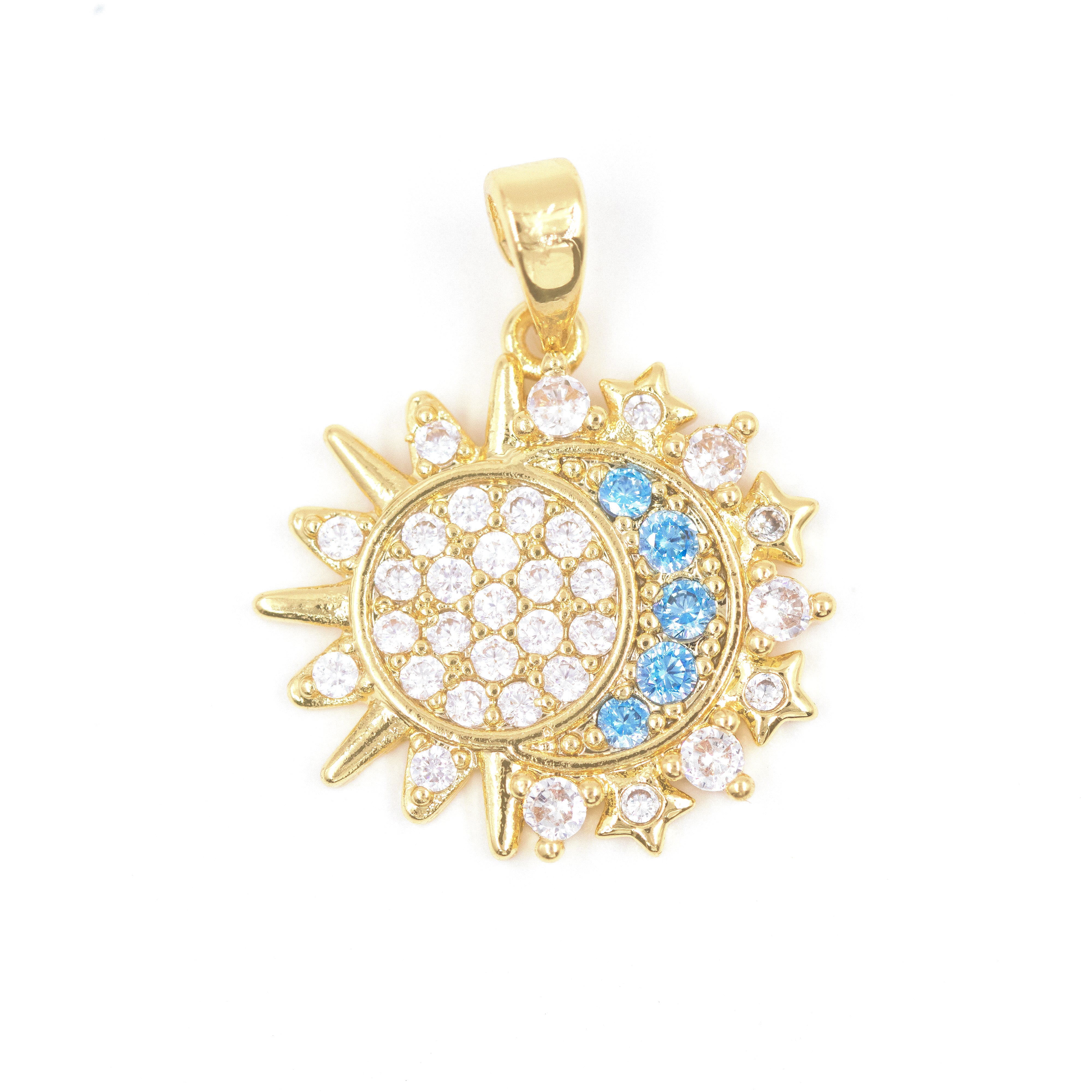 DIJE SOL Y LUNA BAÑO EN RODIO