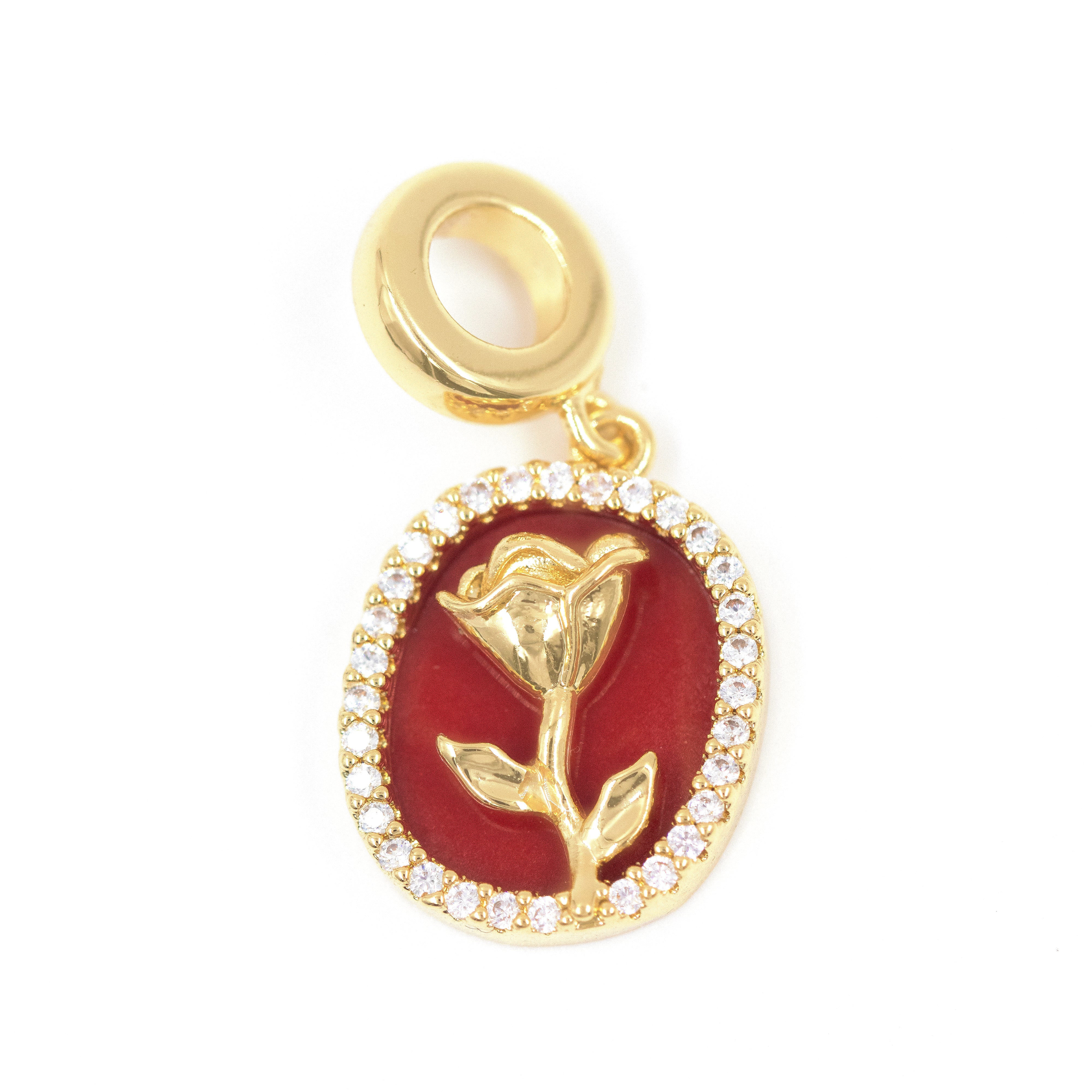 DIJE CHARM ROSANA BAÑO EN RODIO