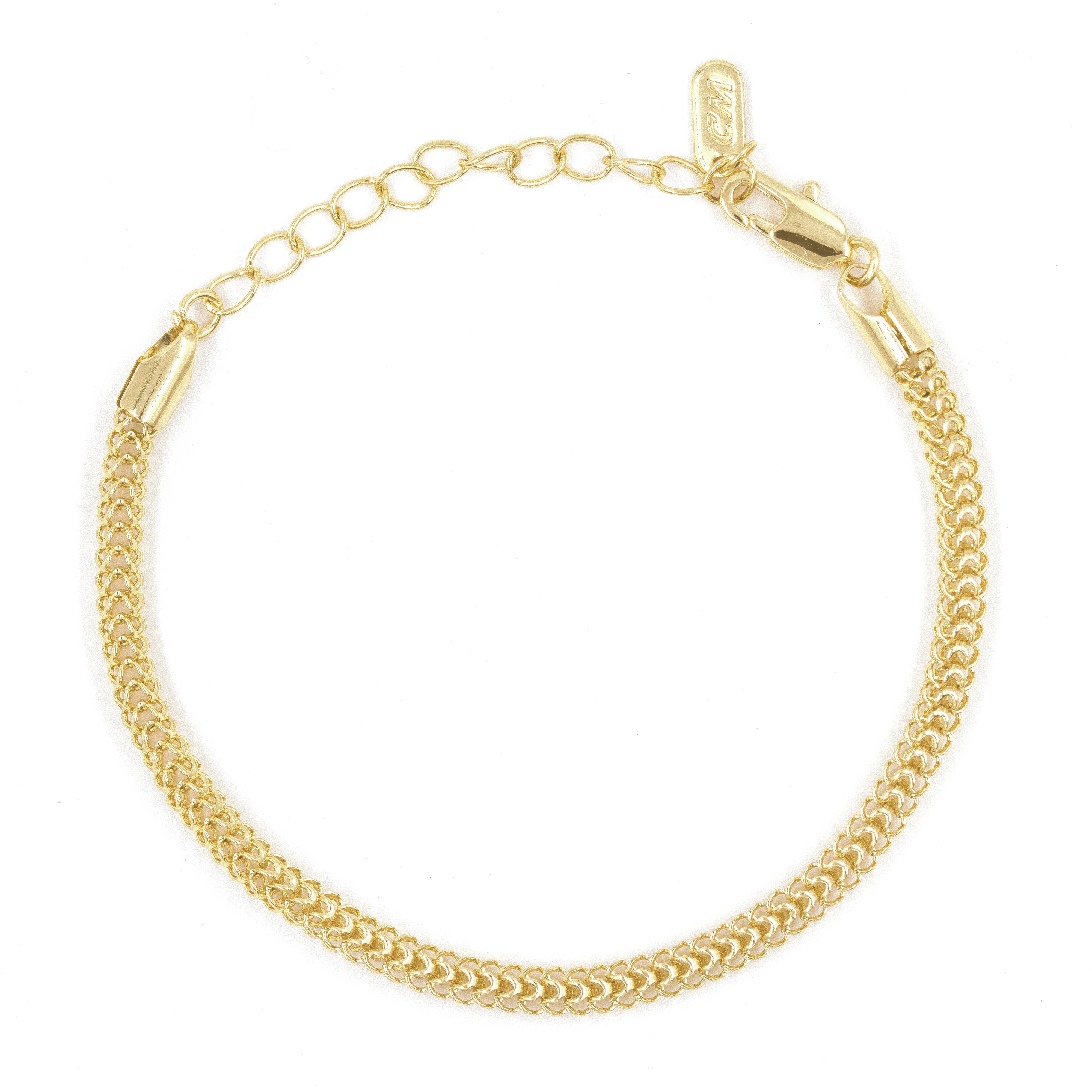 PULSERA CADENETA BAÑO EN RODIO