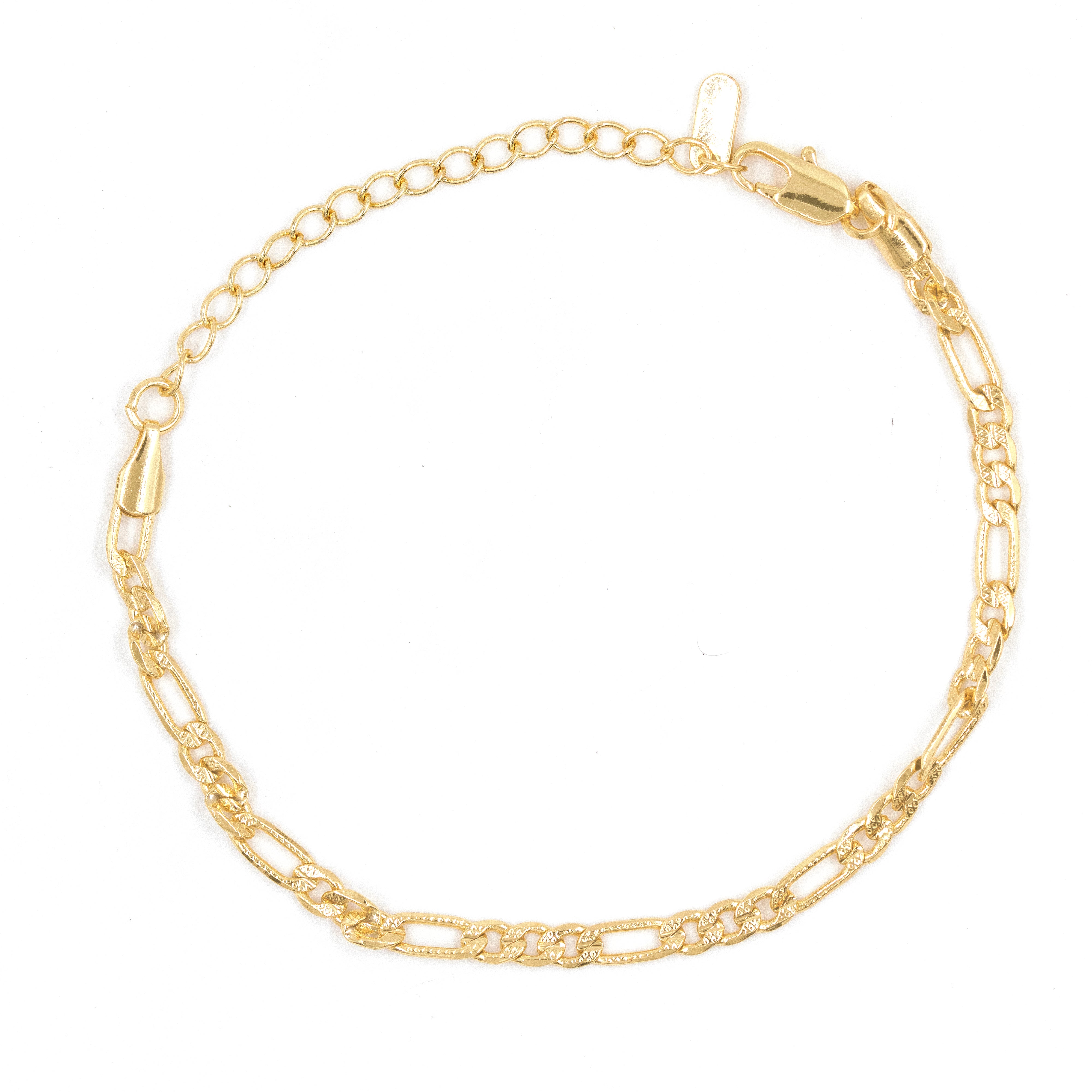 PULSERA TRIPLE CIRCULO BAÑO EN RODIO