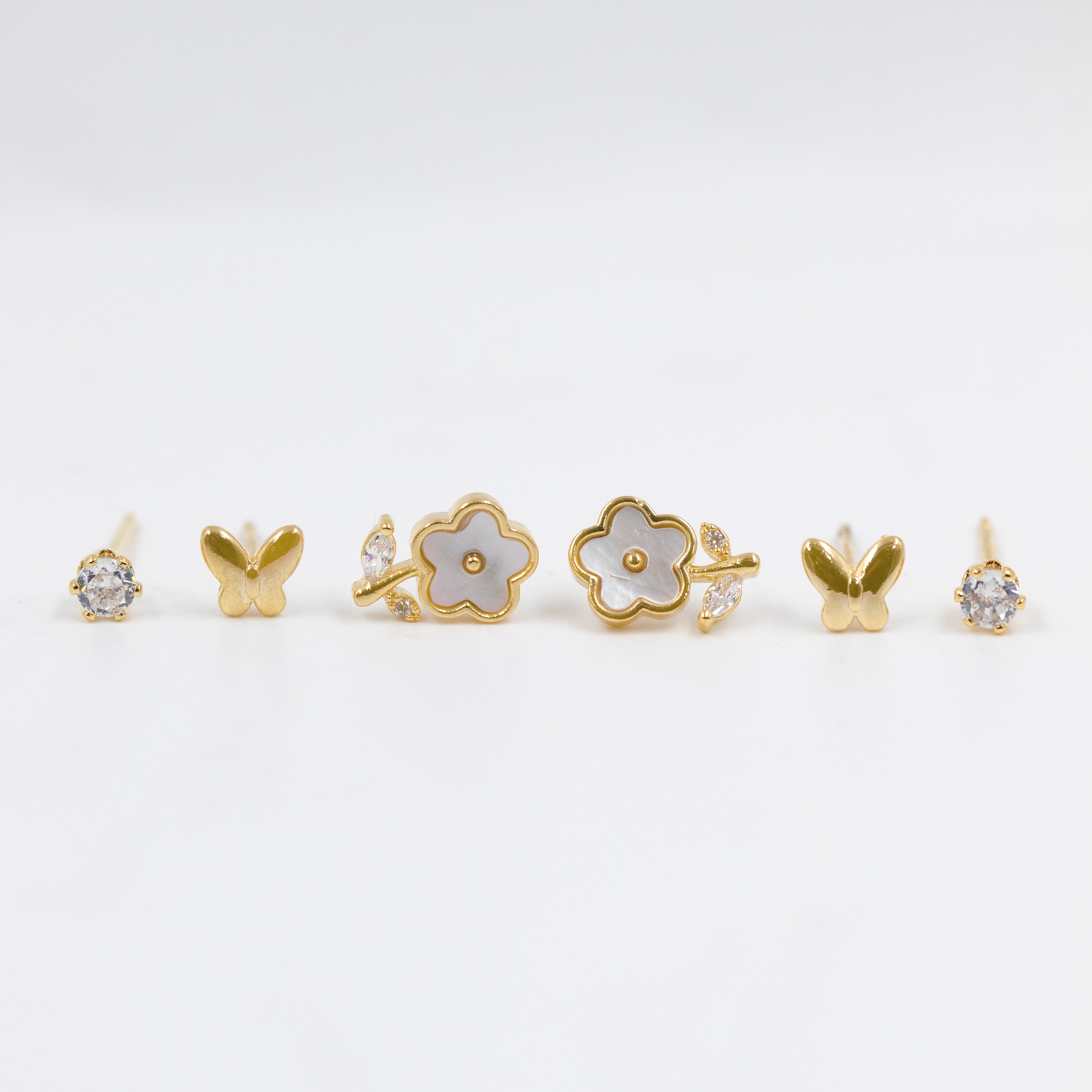 SET X3 DE TOPOS Y CANDONGAS BAÑO EN RODIO