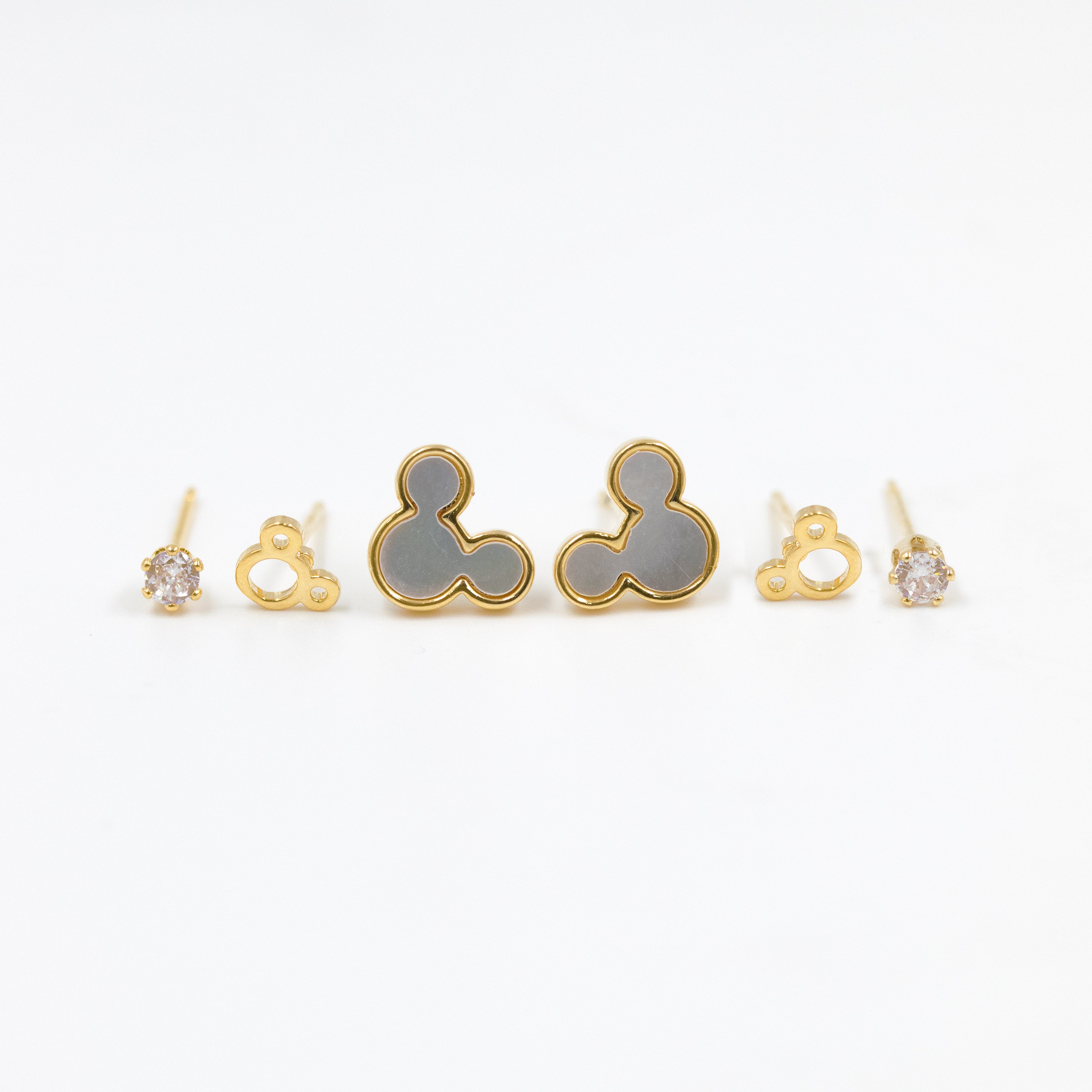 SET X3 DE TOPOS Y CANDONGAS BAÑO EN RODIO