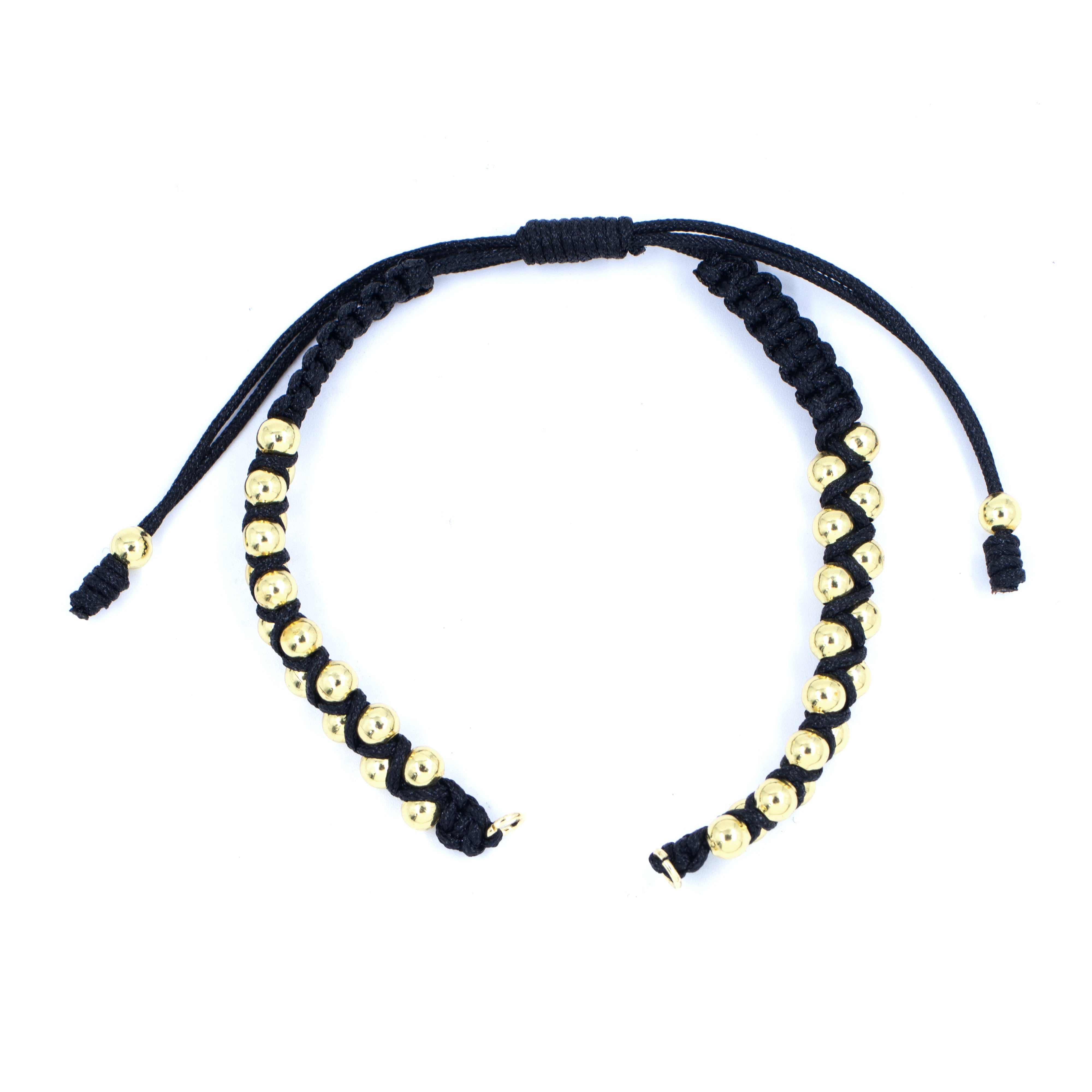 PULSERA DE ENSAMBLE BALIN DOBLE TEJIDO BEIGE BAÑO EN RODIO