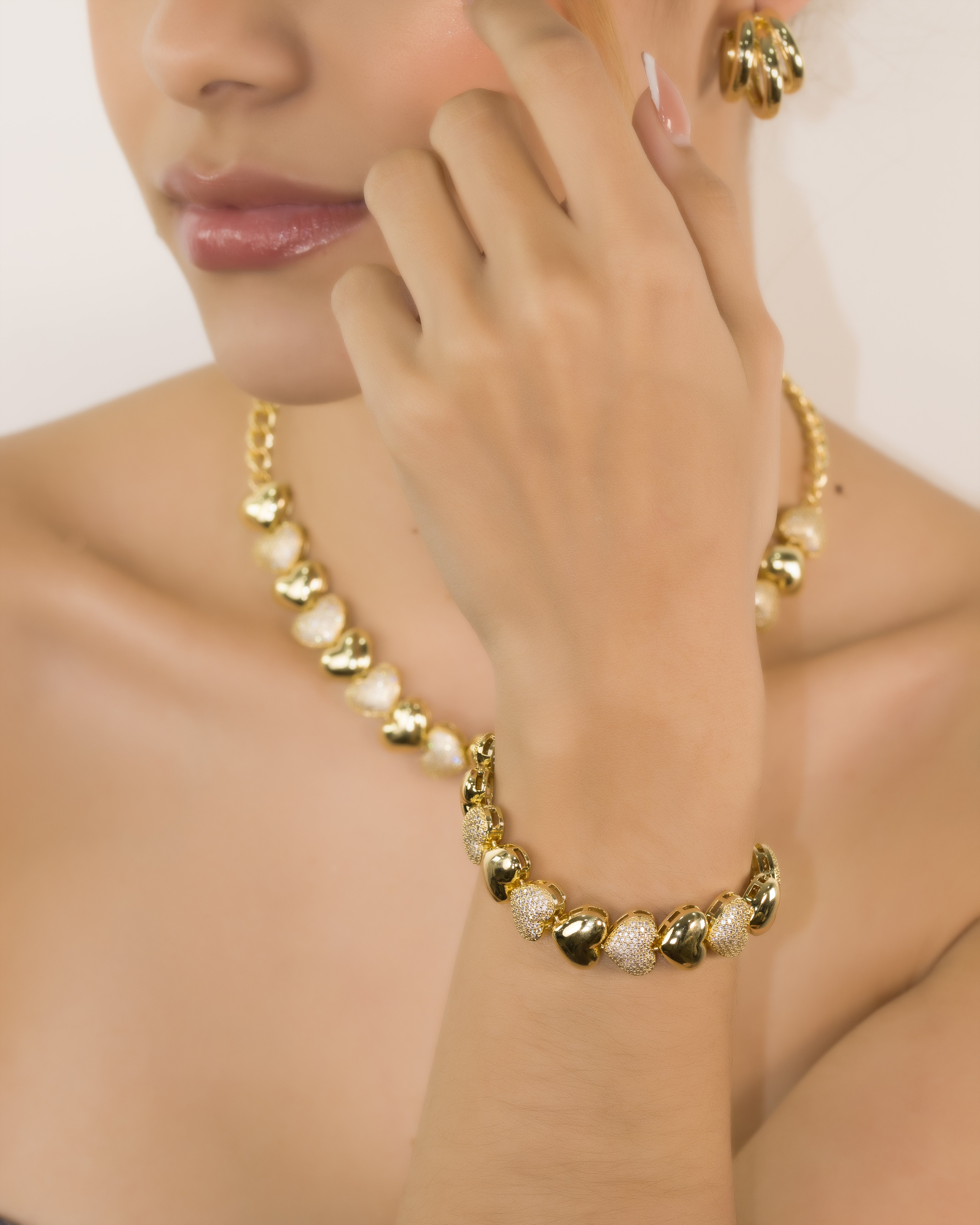 PULSERA AMOR BRILLANTE BAÑO EN RODIO