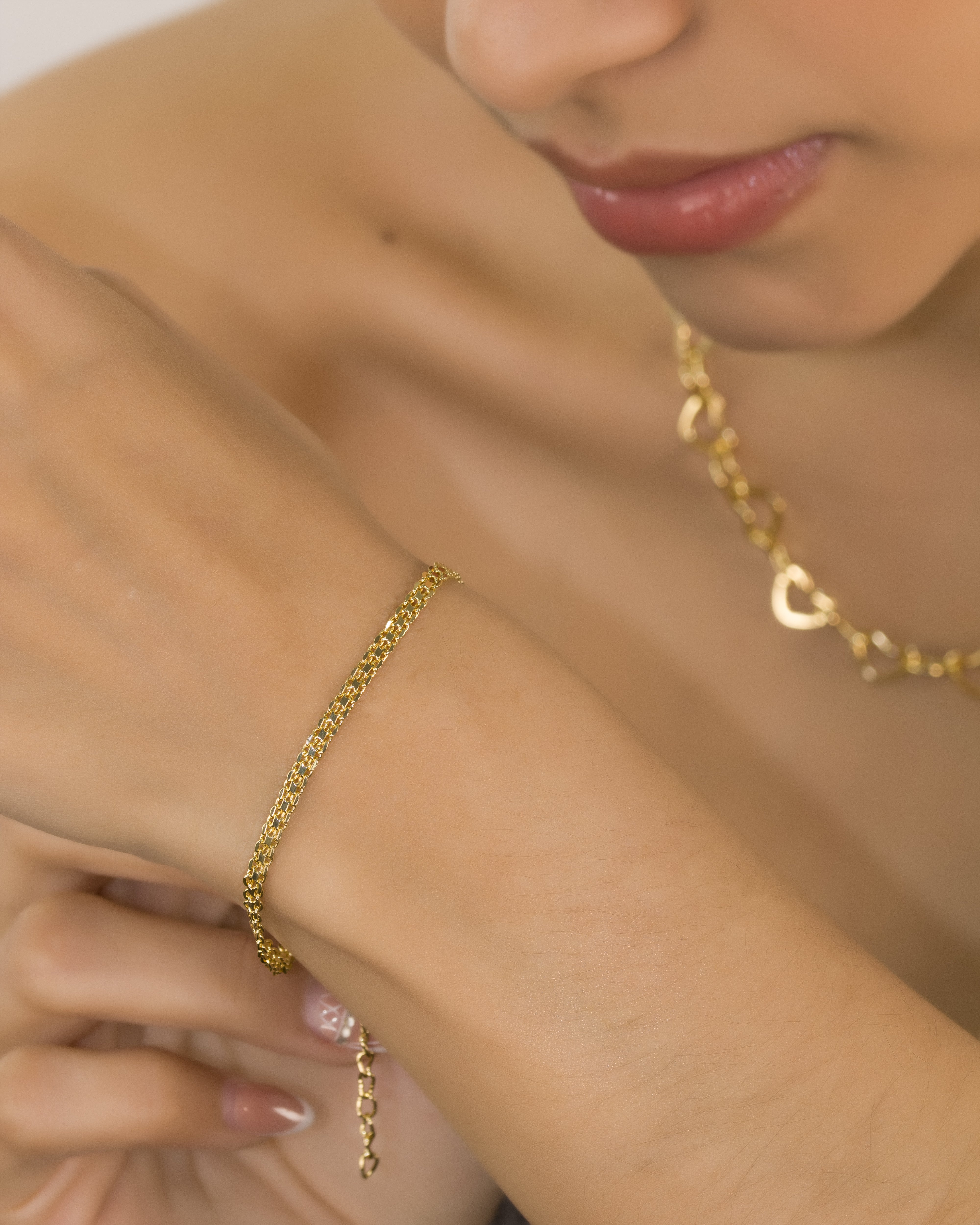 PULSERA TEJIDO CHINO DELGADO BAÑO EN RODIO