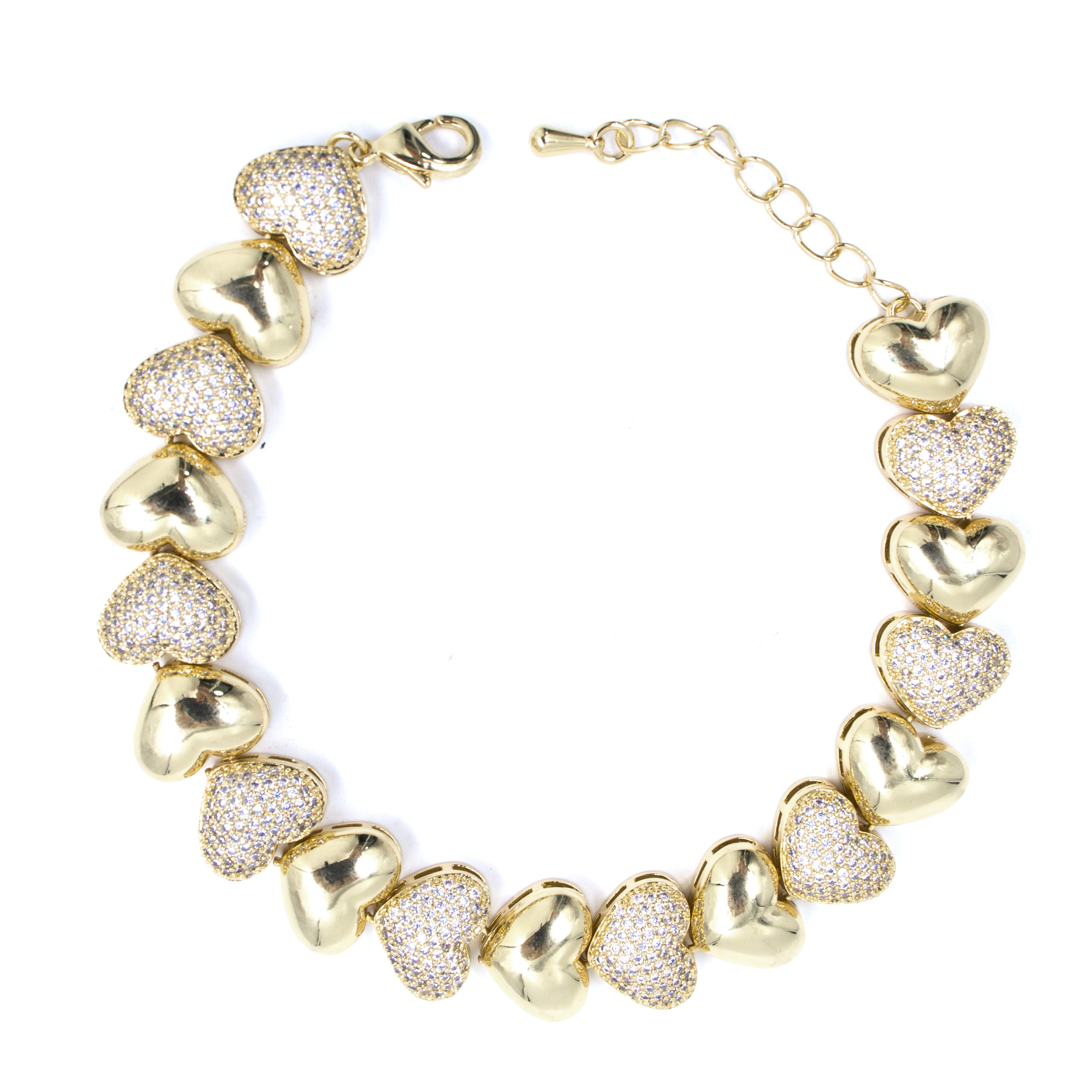 PULSERA AMOR BRILLANTE BAÑO EN RODIO