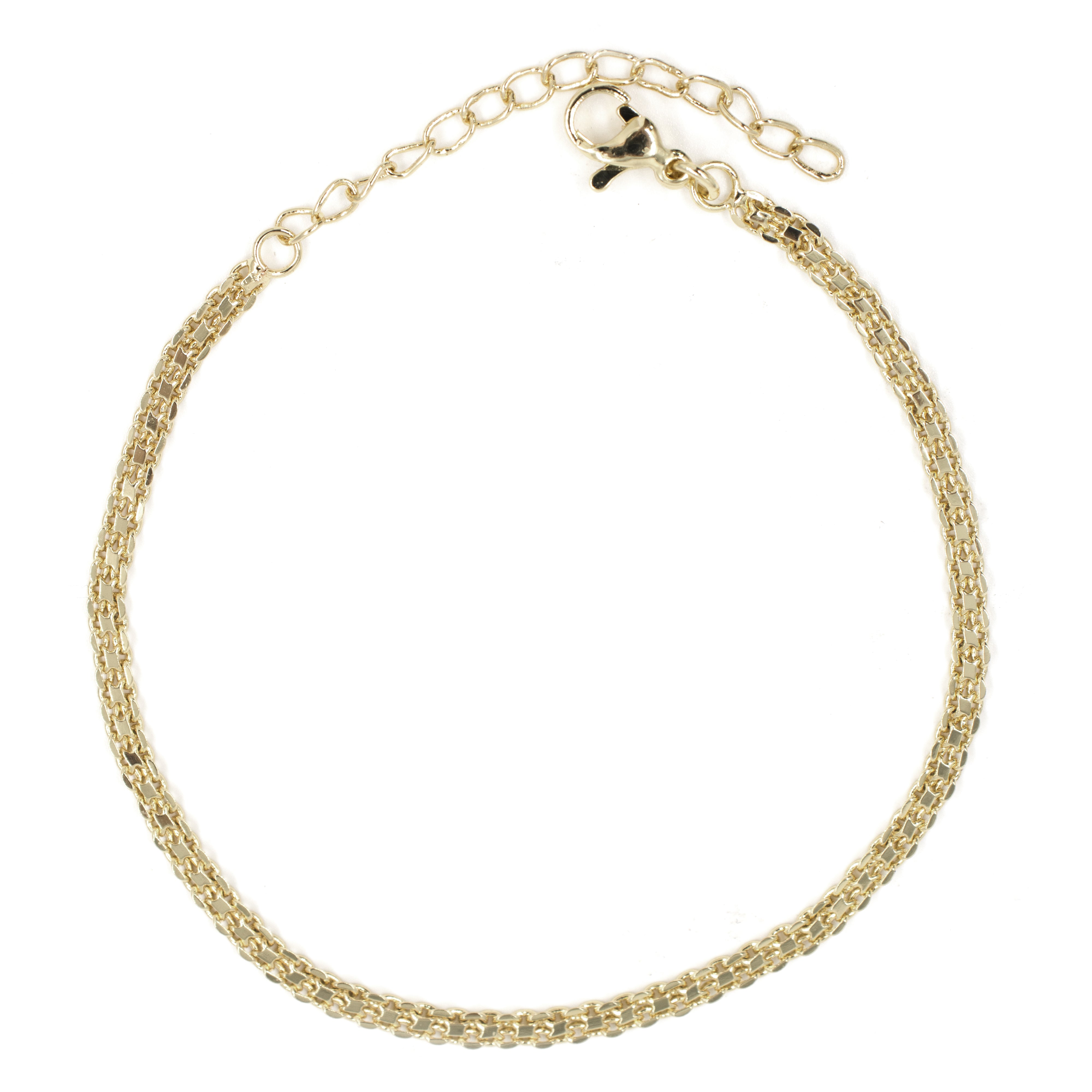 PULSERA TEJIDO CHINO DELGADO BAÑO EN RODIO