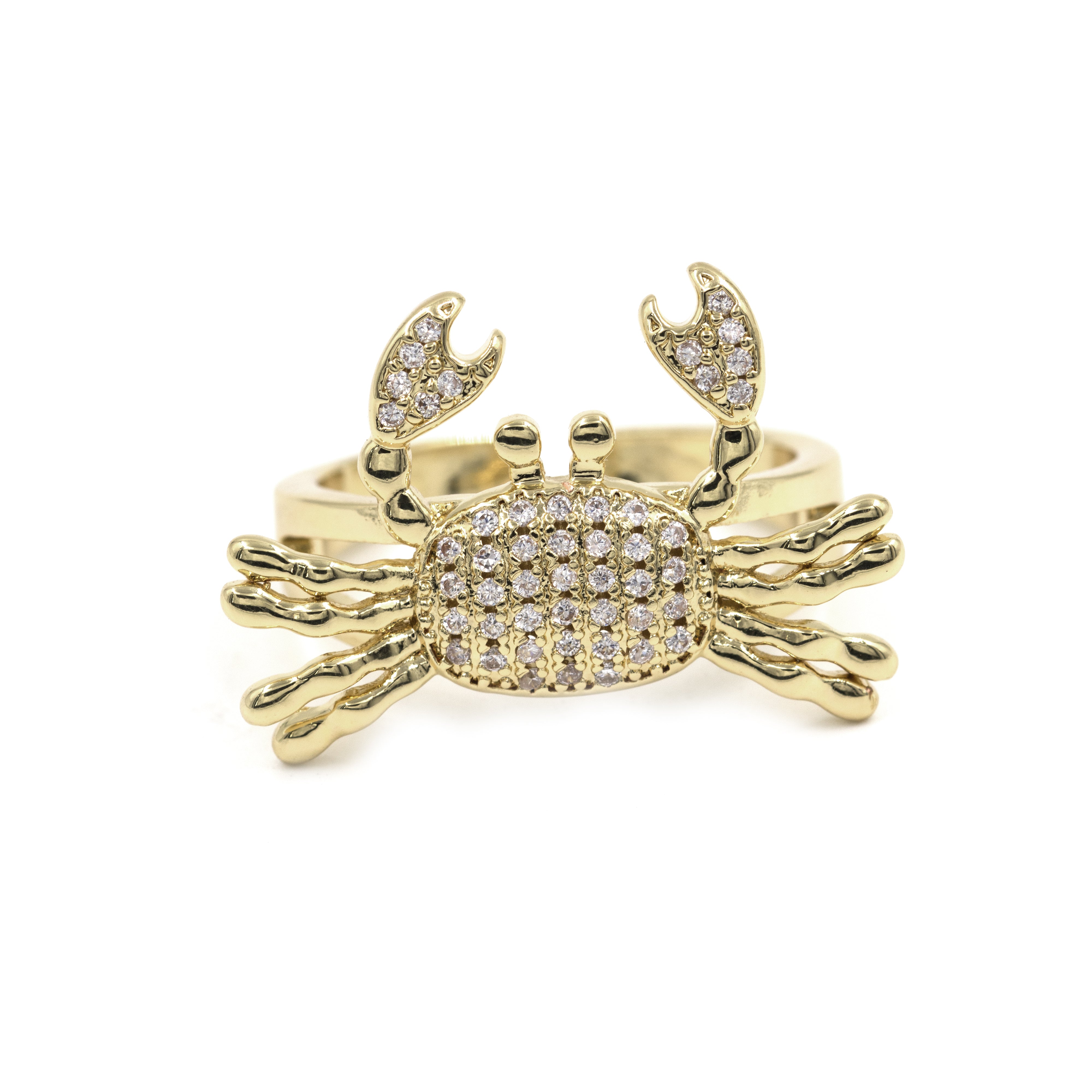 ANILLO CANGREJO BRILLANTE BAÑO EN RODIO