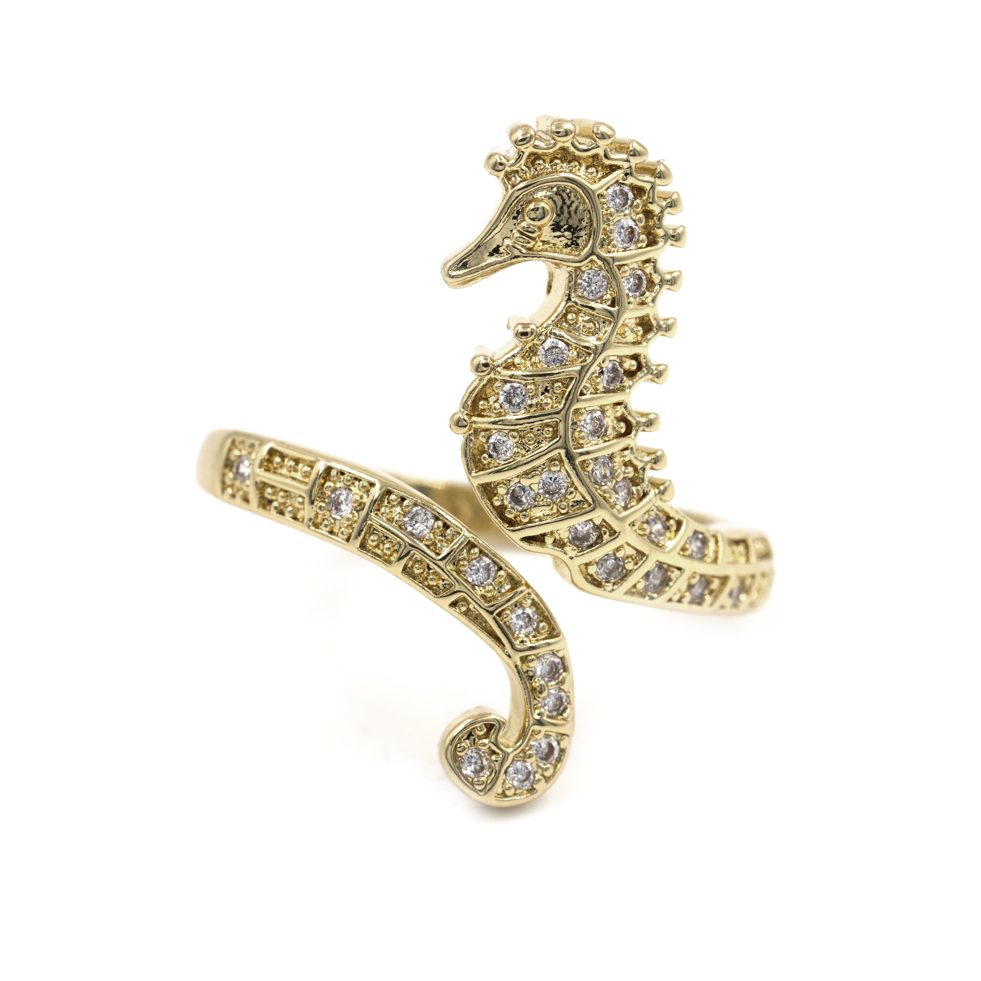 ANILLO CABALLITO BRILLANTE BAÑO EN RODIO