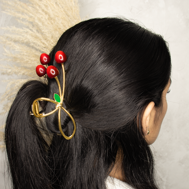 HAIR CLIPS CERISE BAÑO EN RODIO