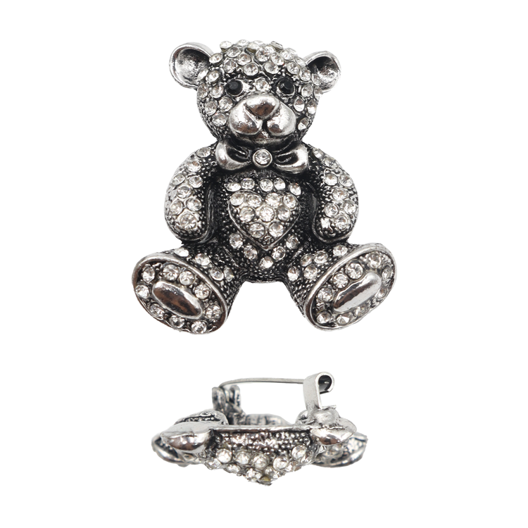 PIN OSO PLATEADO BAÑO EN RODIO