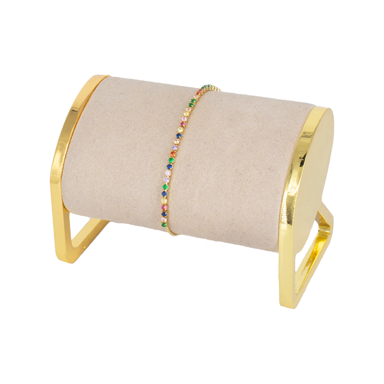 PULSERA MICROCIRCON DORADA EN RODIO