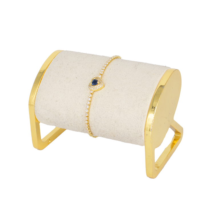 PULSERA CORAZÓN BAÑO EN RODIO