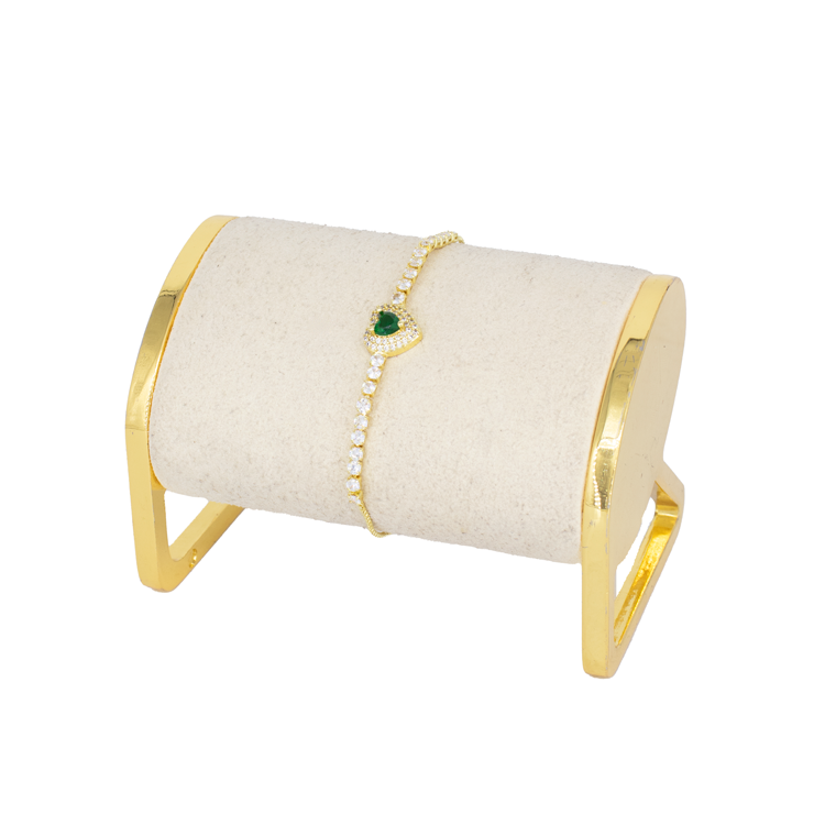 PULSERA CORAZÓN BAÑO EN RODIO