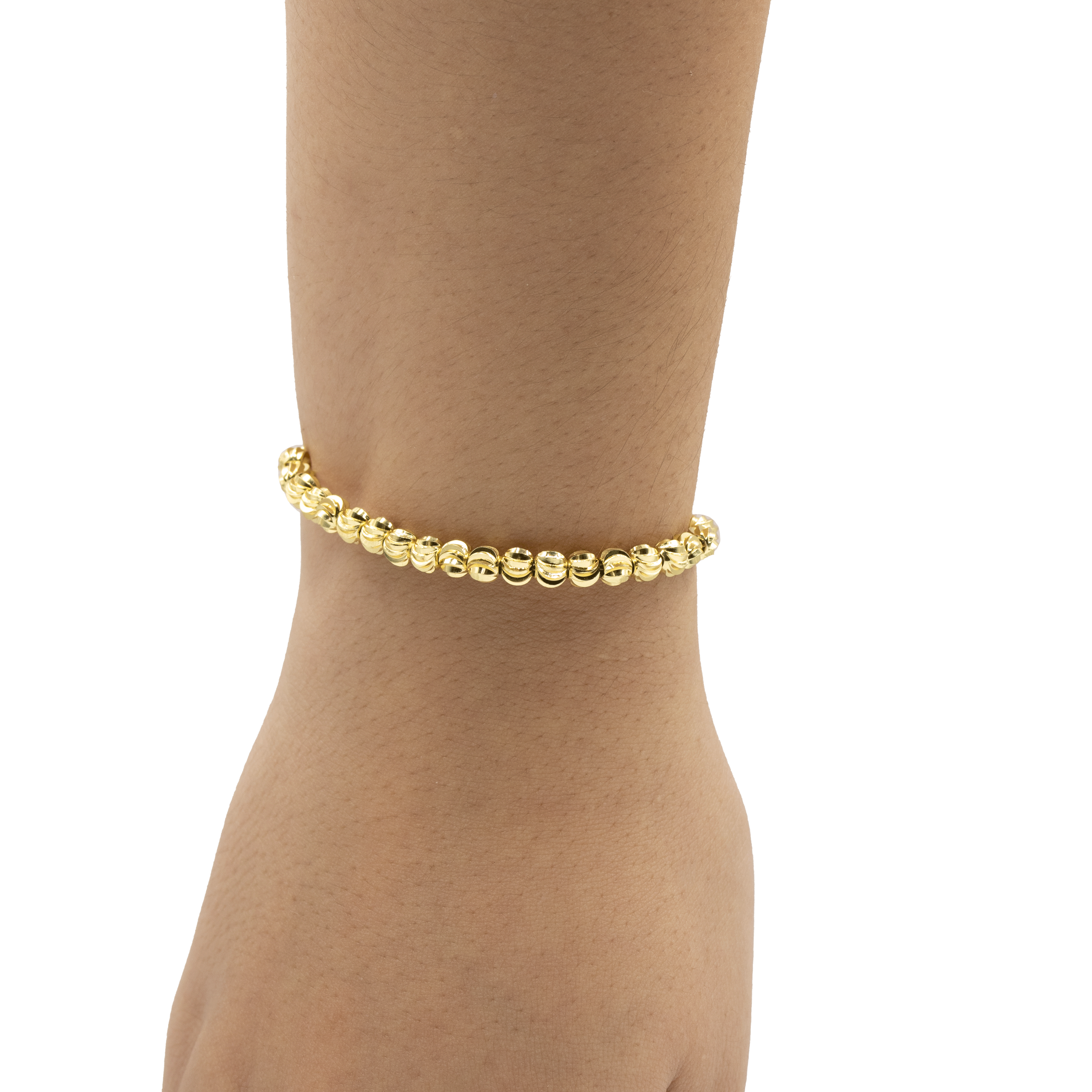 PULSERAS DE BOLA DIAMANTADO BAÑO EN RODIO
