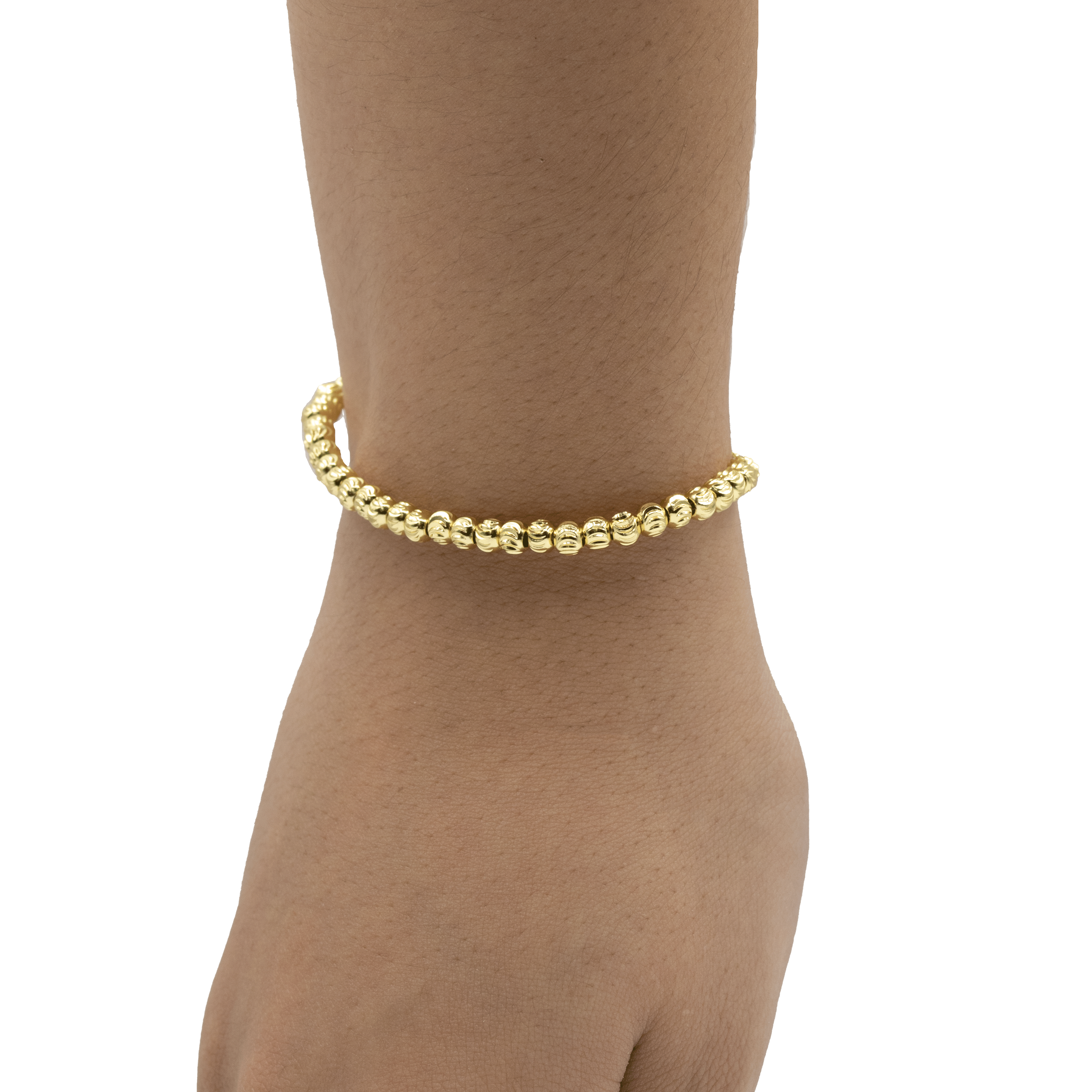 PULSERAS DE BOLA DIAMANTADO BAÑO EN RODIO