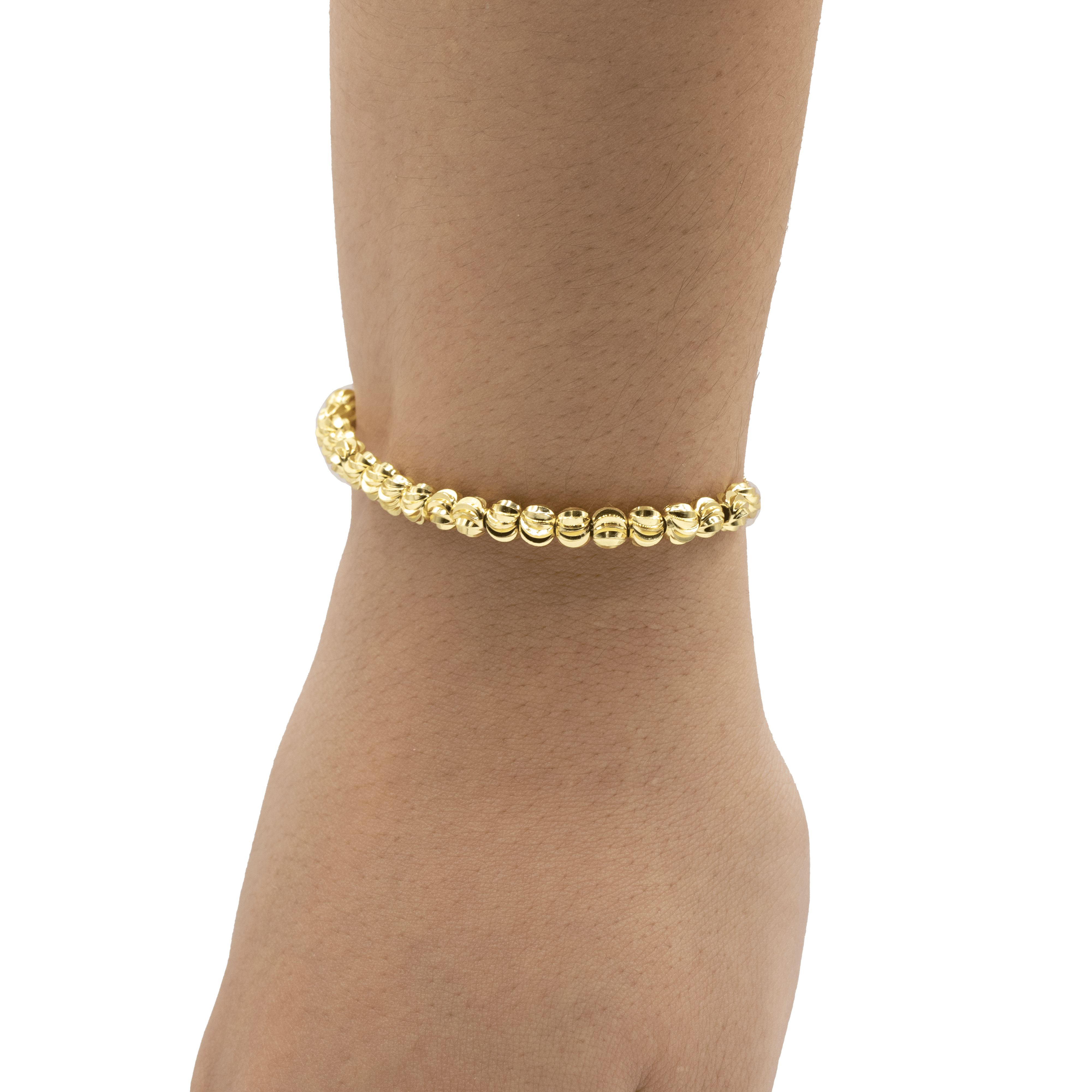 PULSERAS DE BOLA DIAMANTADO BAÑO EN RODIO