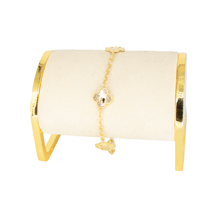 PULSERA TREBOL CADENETA BAÑO EN RODIO