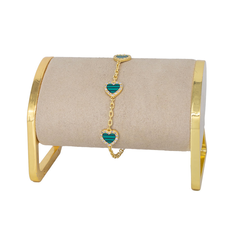 PULSERA CONEXIÓN CORAZON BAÑO EN RODIO
