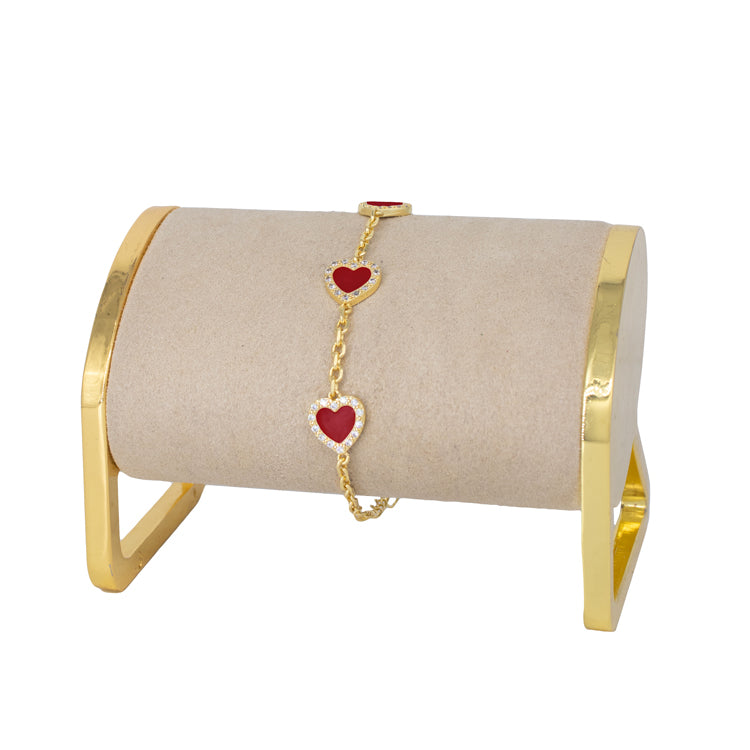 PULSERA CONEXIÓN CORAZON BAÑO EN RODIO